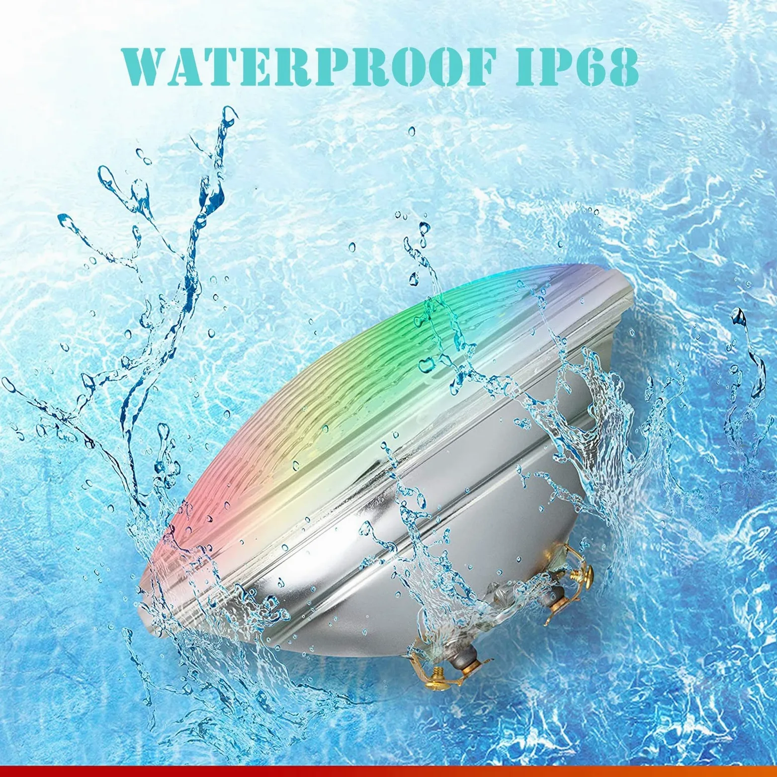 Faretti per Piscina PAR56 Faretto Subacqueo Incasso 12V AC Dimmerabile Multicolore Sincronizzare Impermeabile IP68 per Piscina(12W)