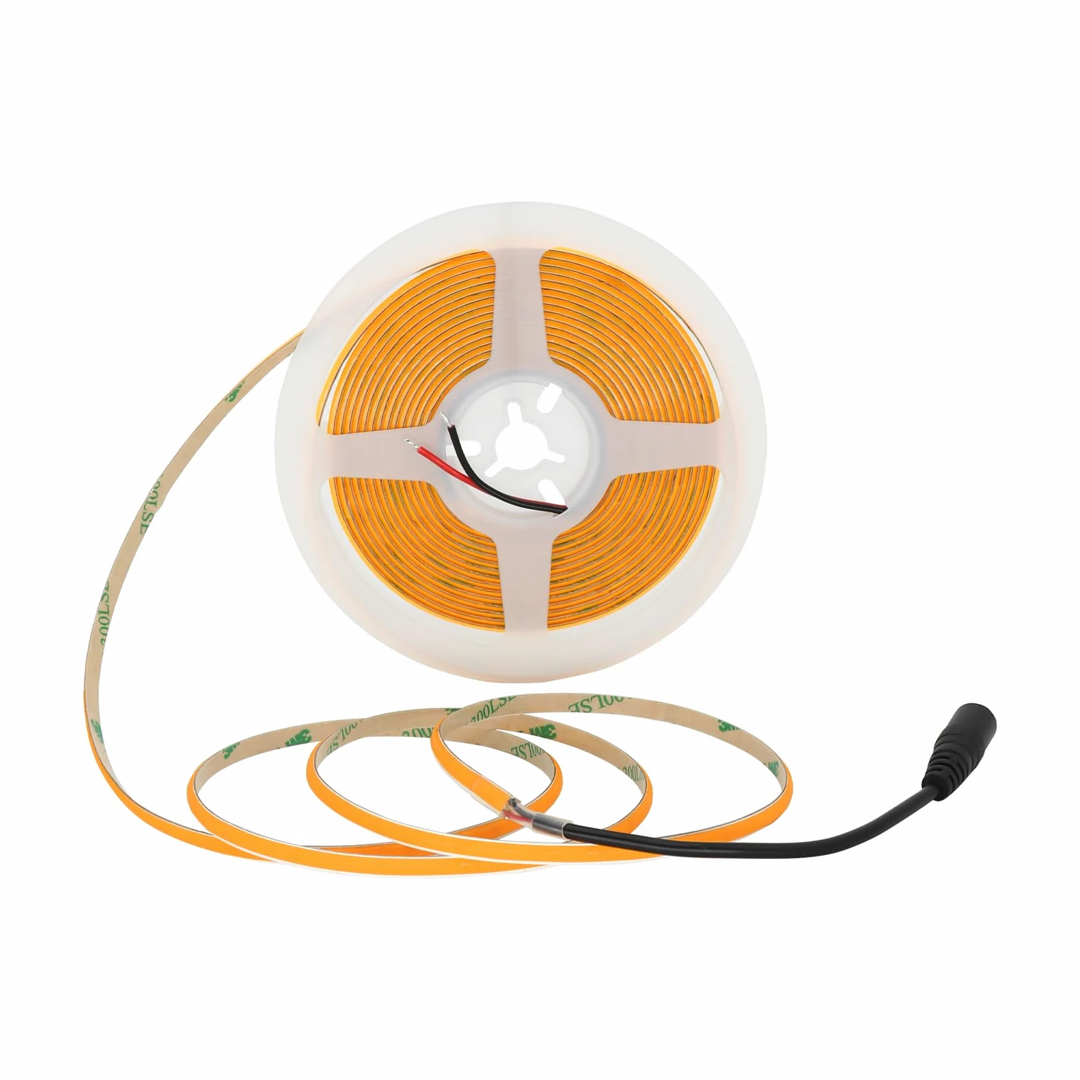 Striscia LED da 24 V, 3 mm, giallo dorato, 400 LED/m, luce ambiente calda, ultra sottile e flessibile, elevato volume di luce a basso consumo, facile da montare (alimentatore non incluso)