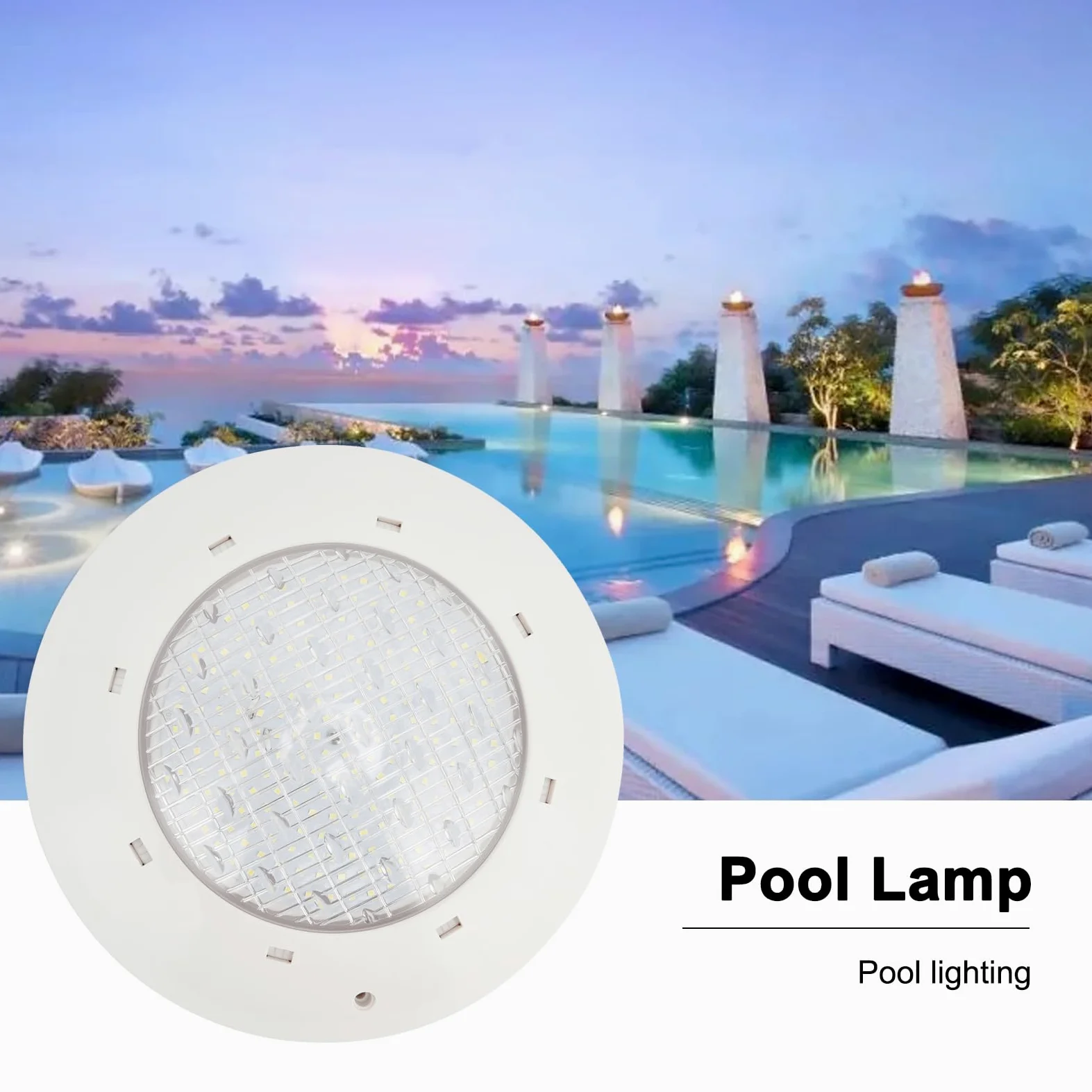 flexman Luce della Piscina, AC12V IP68 Luce Bianca Impermeabile di Illuminazione a LED, Luce Subacquea Montata a Parete per Acquari, Serbatoi di Pesce, Fontane, Stagno (35W)