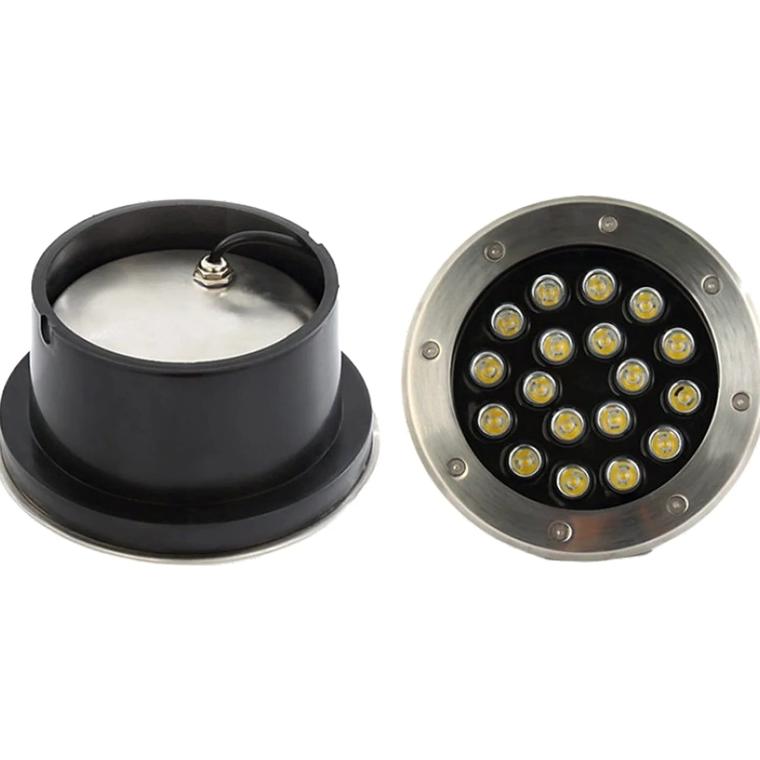 Faretti calpestabili per esterno IP68 impermeabile faretto incasso a terra 110-230V Ad alta potenza luci incasso pavimento esterno Acciaio inossidabile pieno 8 colori, 8 potenza ( Color : Bianco fredd