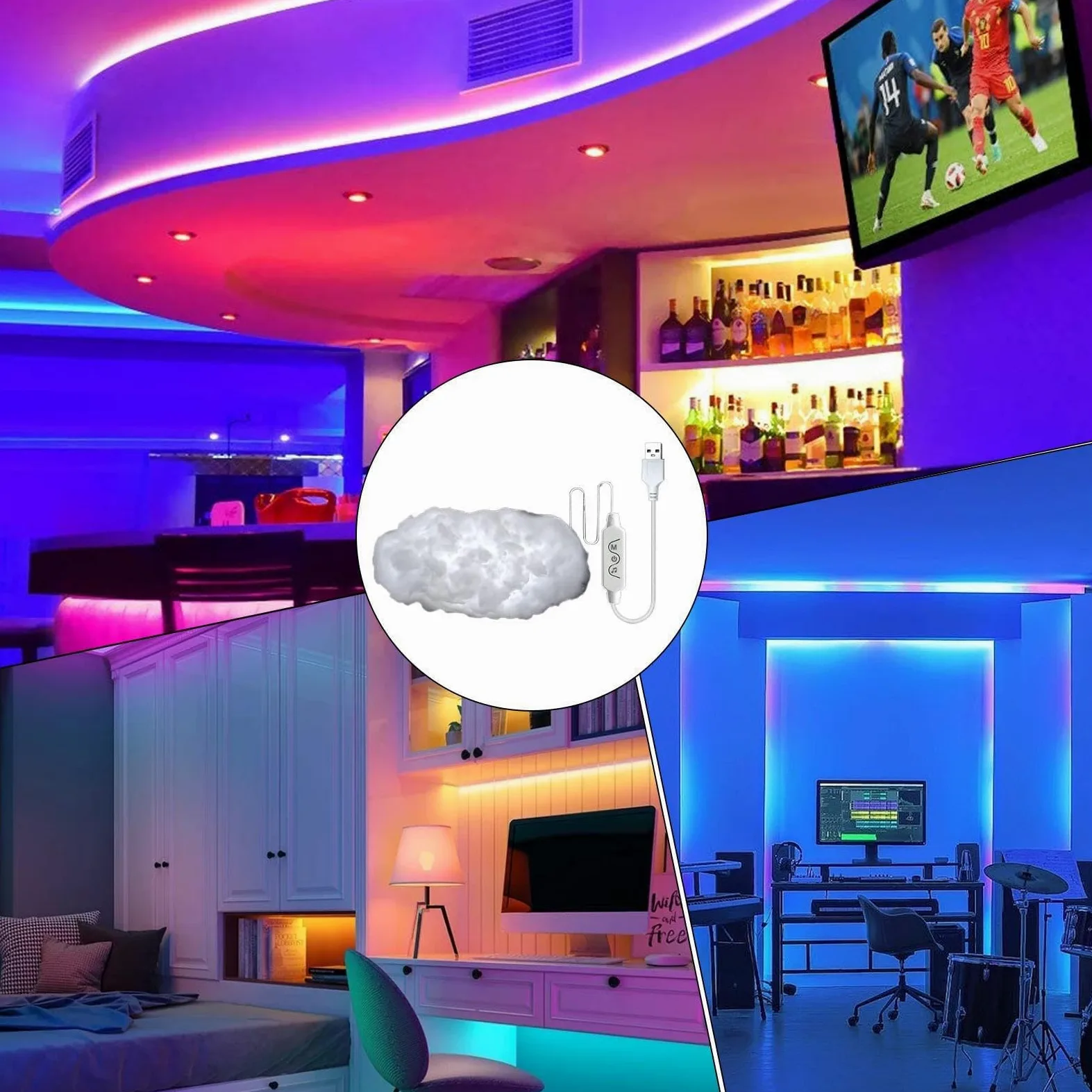 Lampada da Tavolo con luci notturne Smart Cloud, soffitto della Camera da Letto, Decorazione Galleggiante a Forma di Cartone Animato, Decorazione Multifunzionale per cameretta dei