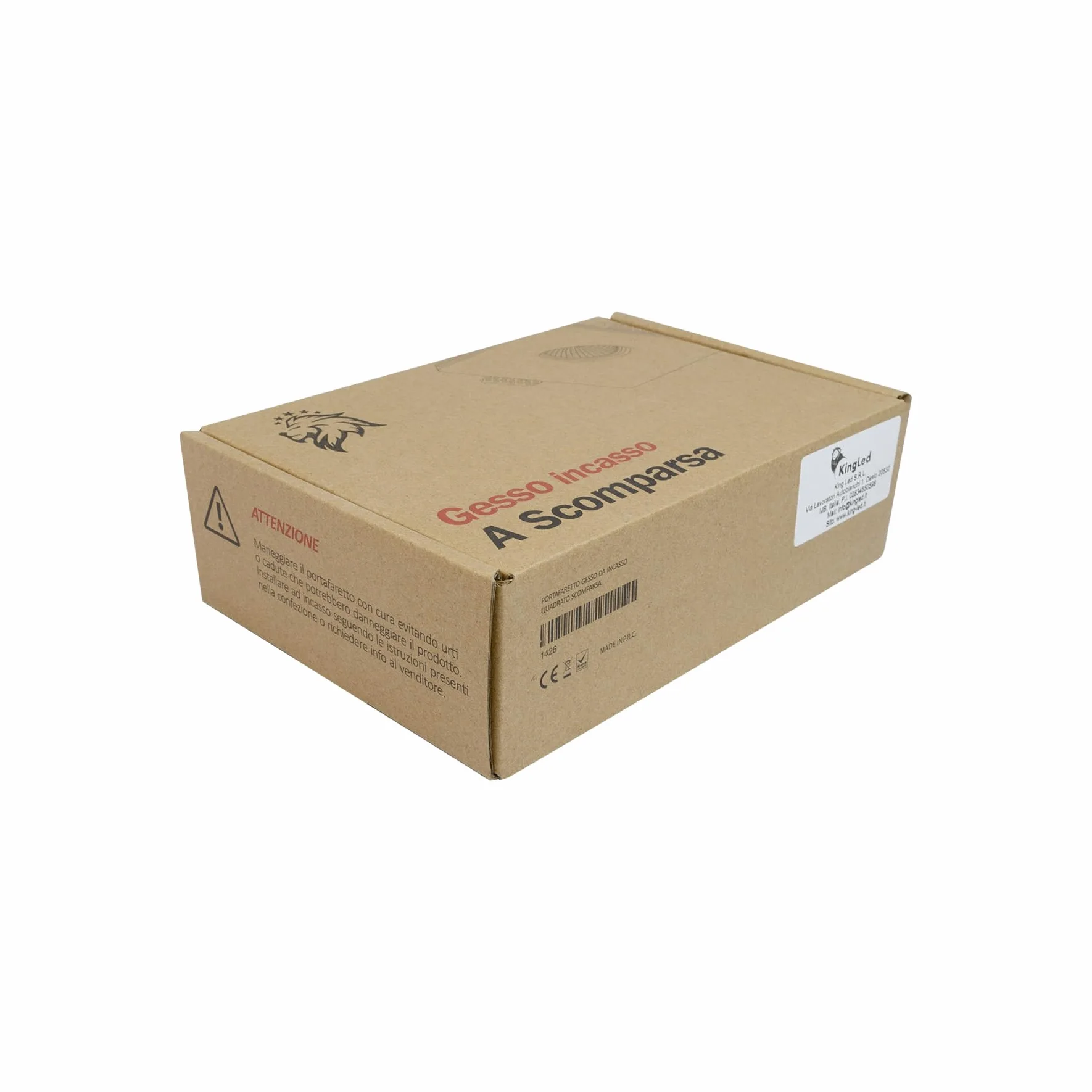 KingLed - Portafaretto in Gesso Ceramico da Incasso Conico per Controssoffitti per Faretti Led GU10 e MR16 - Dimensione 120x120x45mm Cod. 1426 (10x Gessi Conico)