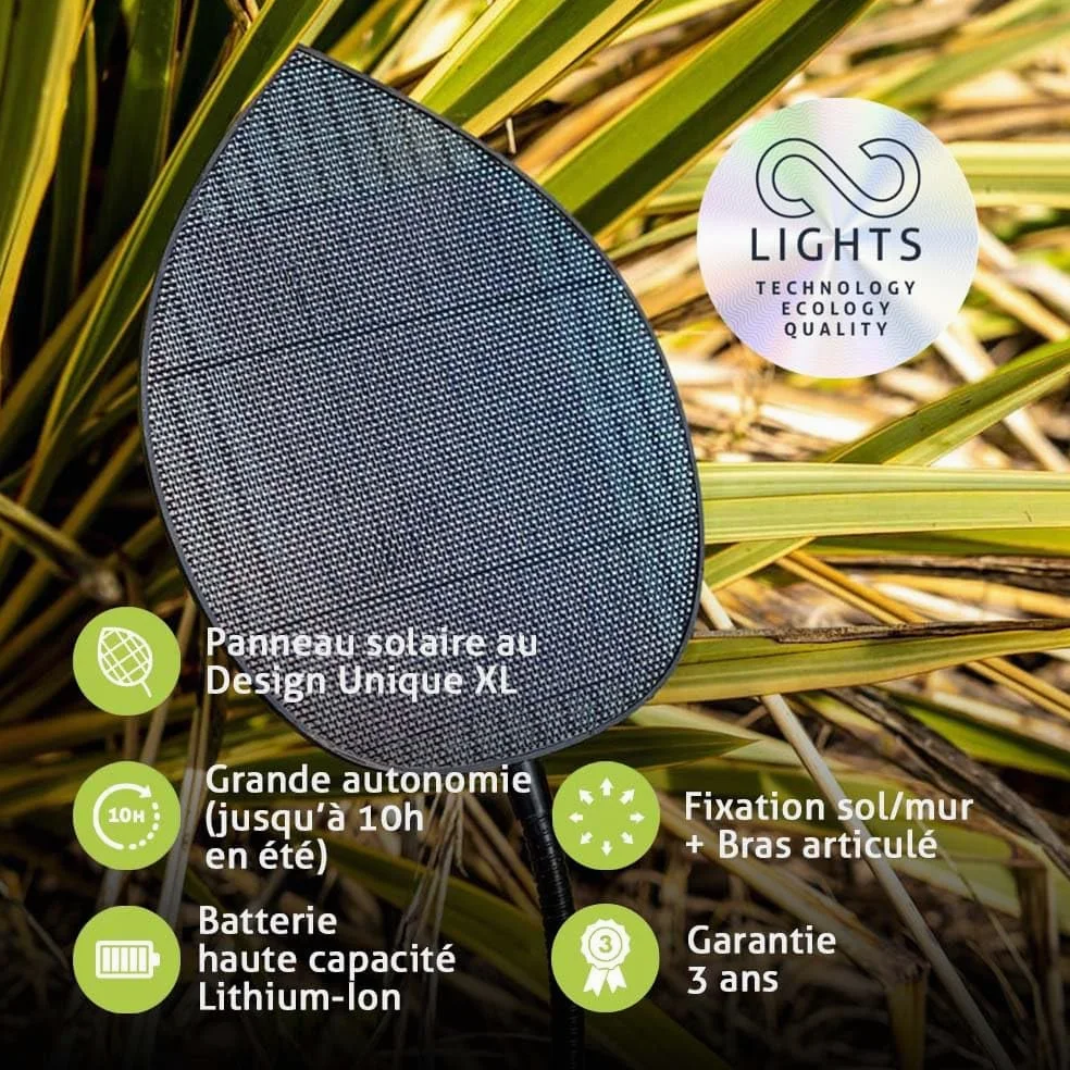 GuirLED - Ghirlanda luminosa solare e impermeabile IP55 - 16 LED 7,5 metri - Estensibile - 100% autonomo - Foglio fotovoltaico XL - Batteria al litio 4000 mAh - Vintage Edition
