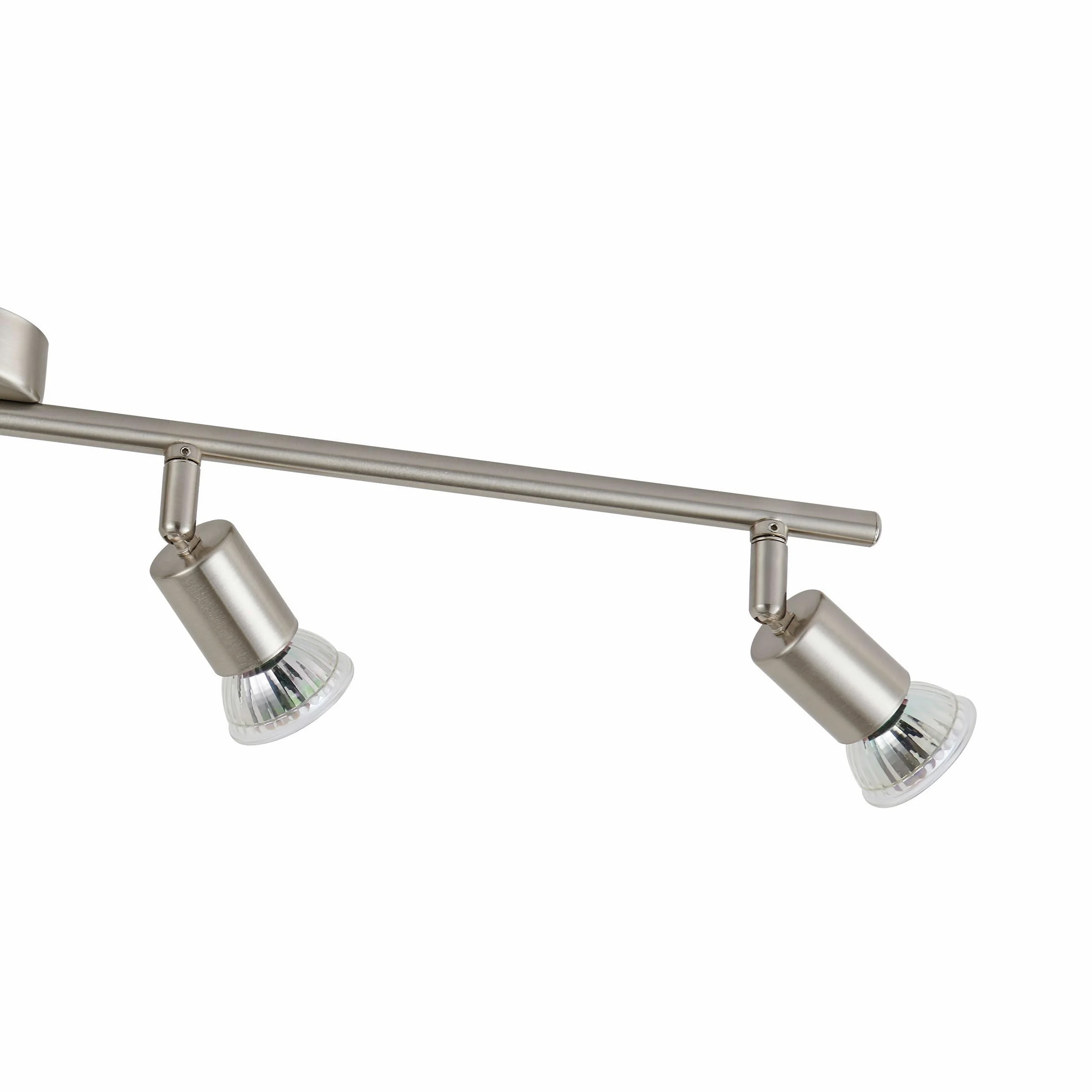 Eglo LED Plafoniera Buzz-LED, lampada da soffitto 4 fiamme, faretti | da soffitto in metallo nichel opaco, lampada per soggiorno, cucina, spot con lampadine GU10, luce calda, L 68,5 cm