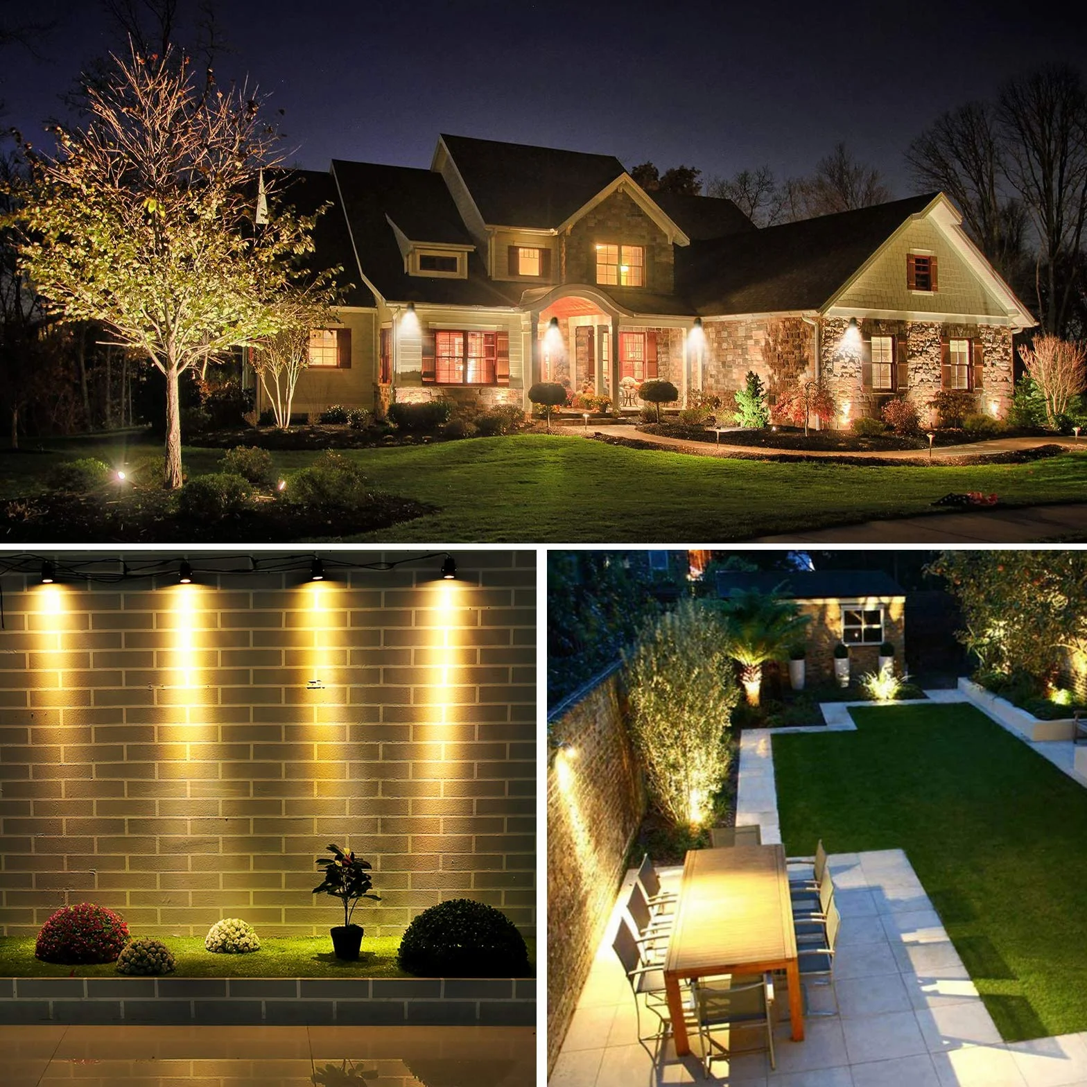 Svater Luci per Giardino 4x2W Faretti Esterno Lampade da Giardino,14m/46ft Luci per Esterno 600LM 14V COB IP65 Impermeabili con Picchetto per Prato Terrazzo Cortile Vialetto Patio,Bianco Caldo