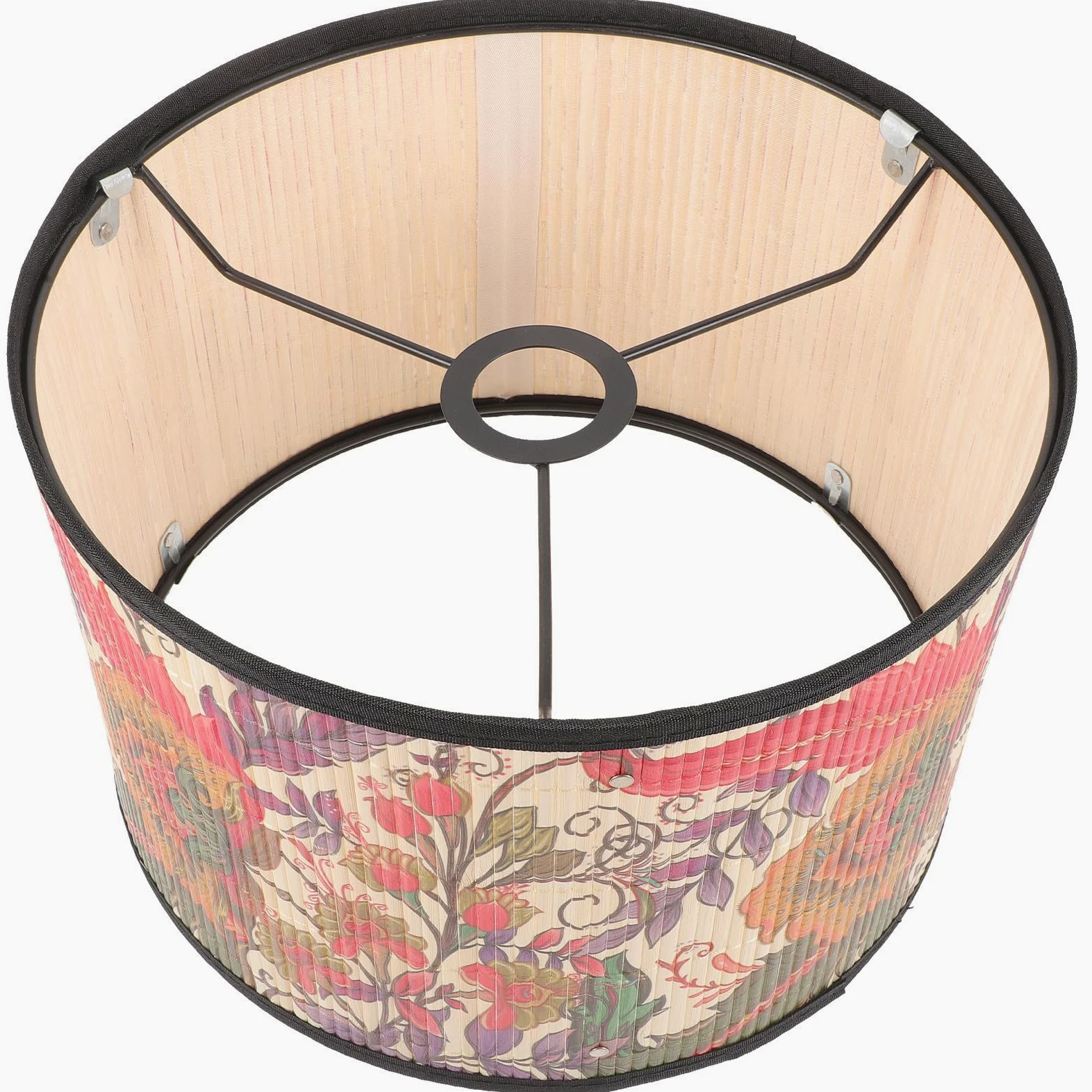Paralume Struttura Stabile Motivo Floreale in Bambù per Lampada da Tavolo Design Elegante e Adatto a Portalampade E27 per Soggiorno o Camera da Letto