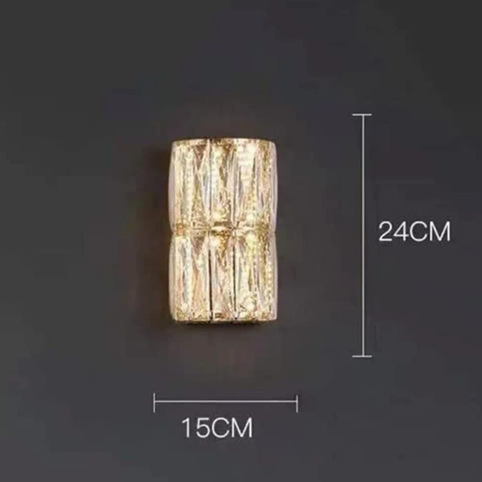 WQHPLMD Sparkling Crystal Wall Sconce for Bedroom, Living Room & Hotel - Geometric