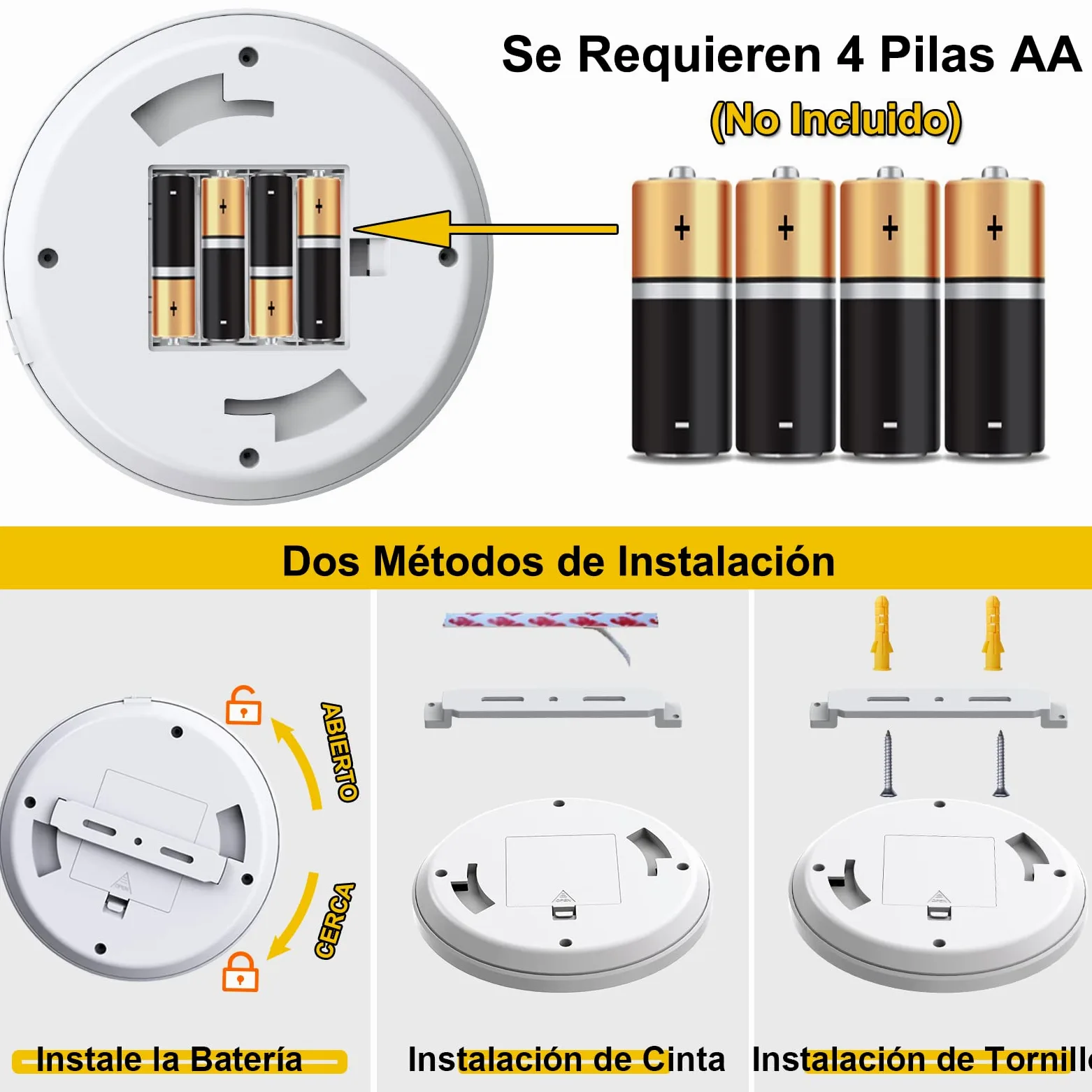 LED Luce Notturna a Batteria con Sensore di Movimento, Alta Luminosità Lampada Guardaroba Luce Plafoniere Alimentato a Batteria per Armadio Corridoio Bagno Cantina Scale, 3000K [2 Pezzi]
