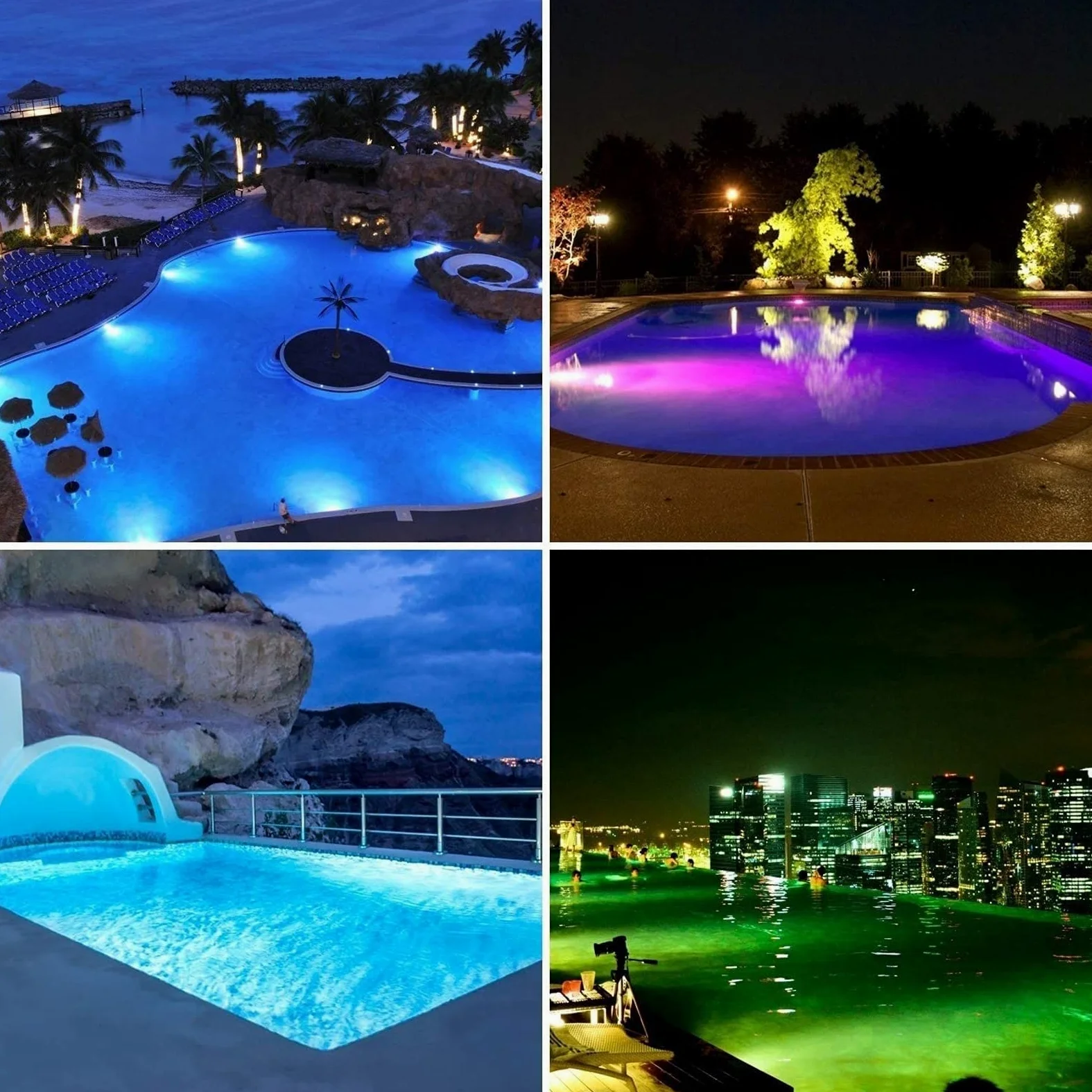 Impermeabile LED Luci Subacquee - Faretto da Incasso Subacqueo, Lampadine per Piscina PAR56, Luce Subacquea per Piscina A LED, Lampada Impermeabile 12V IP68, con Telecomando
