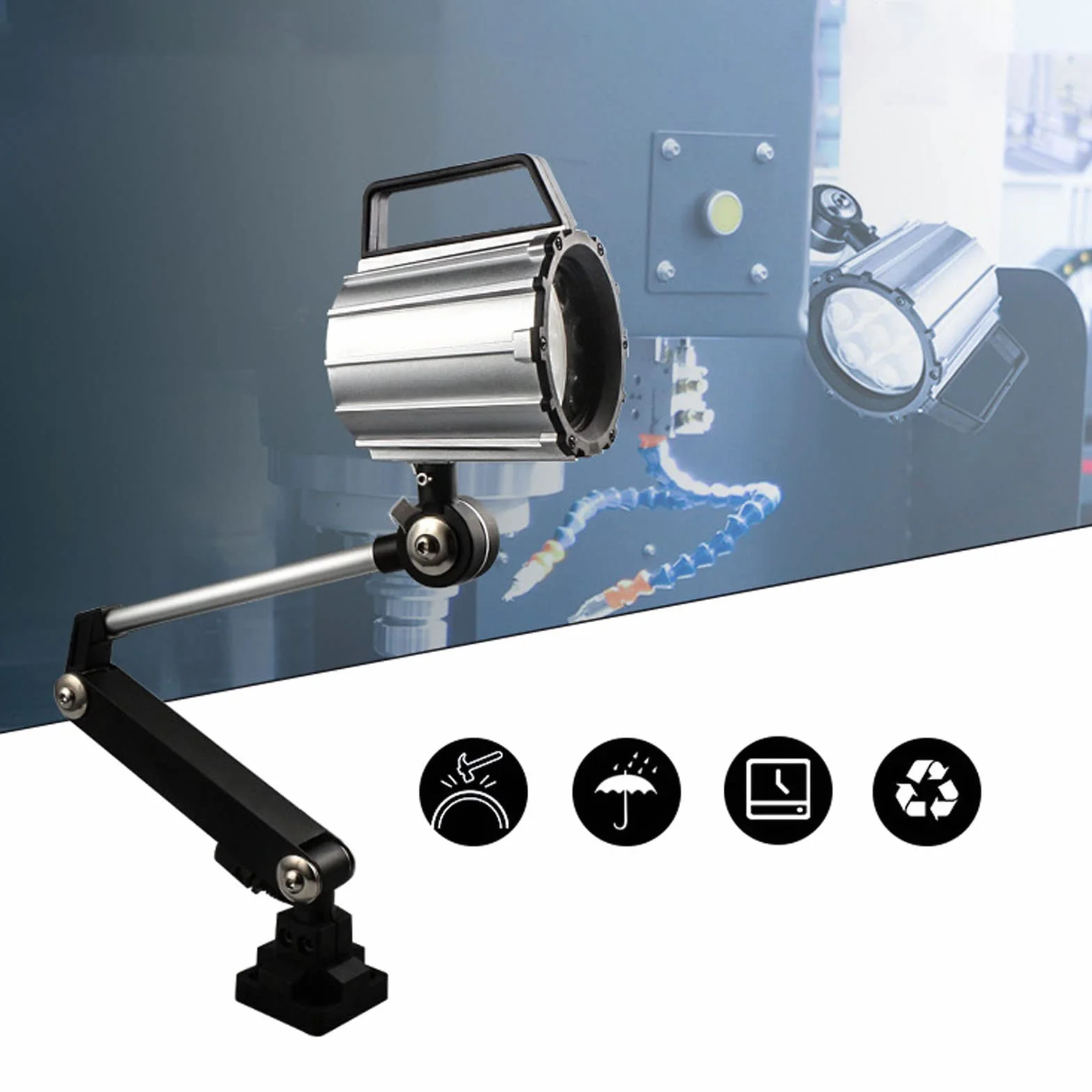 Lampada da lavoro a led impermeabile per macchine utensili CNC Lampada da lavoro pieghevole a prova di olio impermeabile 12w Lampada da tavolo da lavoro 24v