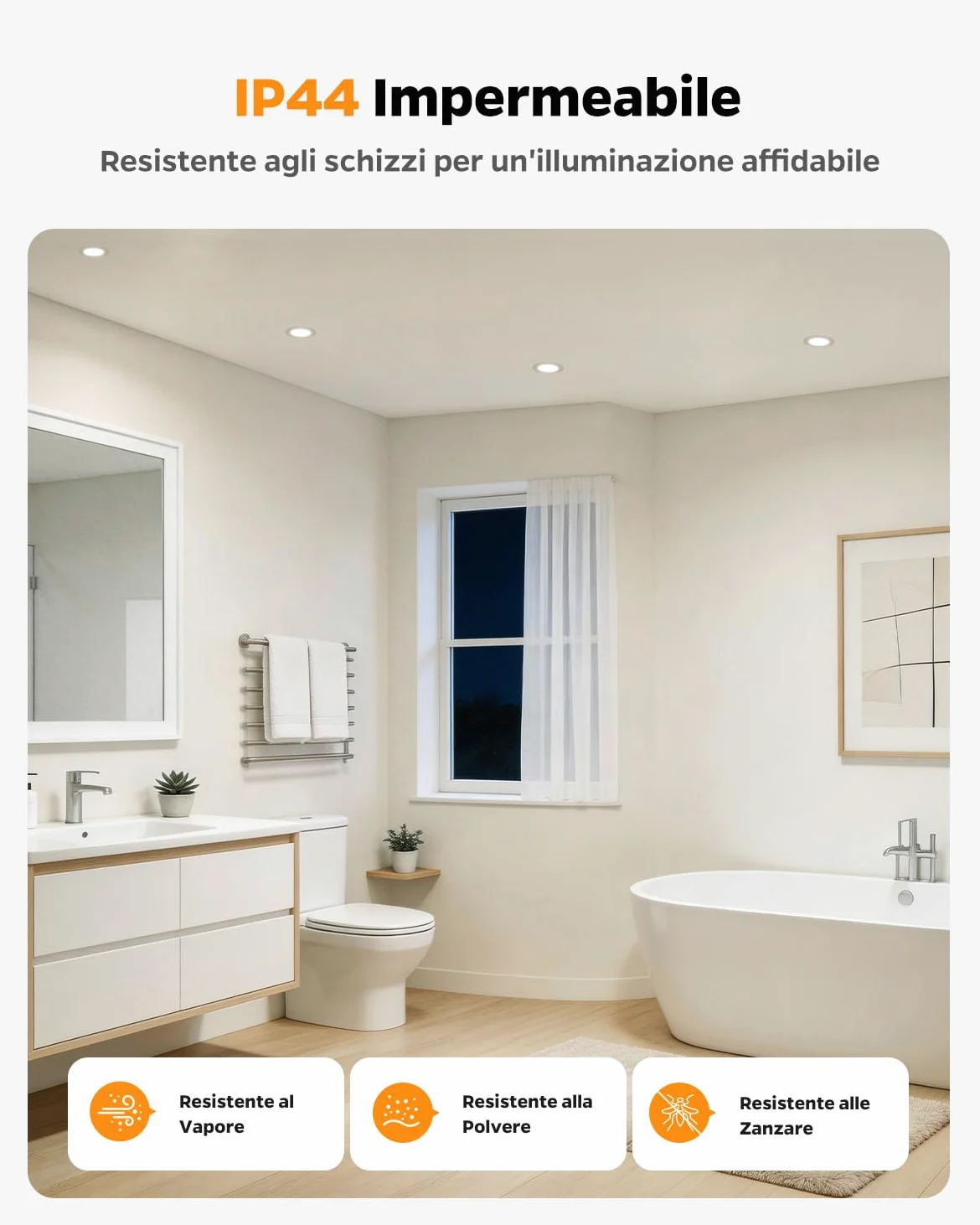 Sanyoung Faretti da Incasso per Cartongesso Dimmerabile 4W, Set di 20 | Foro 55-68mm, Luce Caldo Luce Naturale Luce Freddo, 320LM, Impermeabile IP44, Faretto LED 220V per Bagno