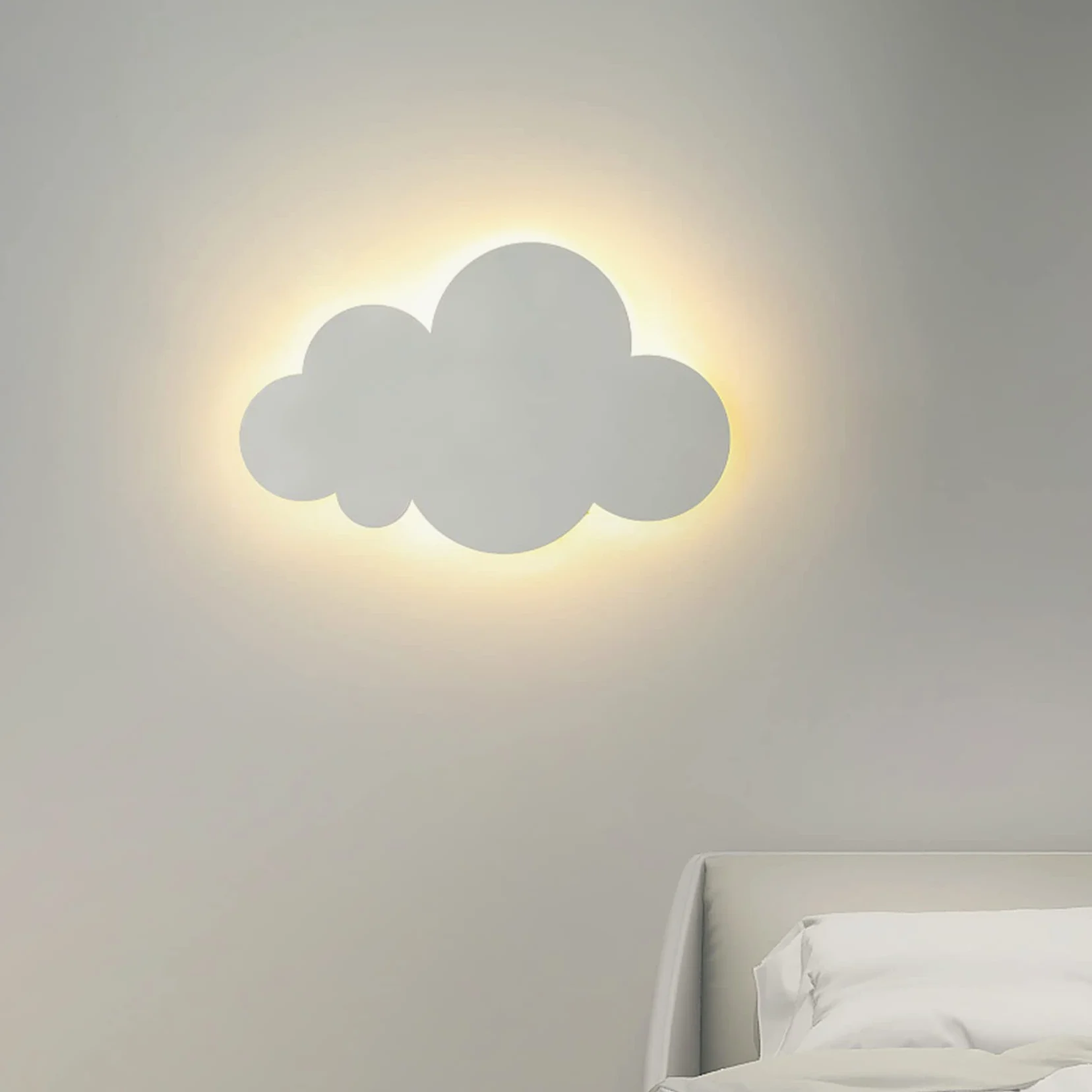 Lampada da parete per interni a forma di nuvola, applique da parete in acrilico nuvola bianca, lampada da parete a LED 18 W, applique da parete per bambini, applique art deco per soggiorno