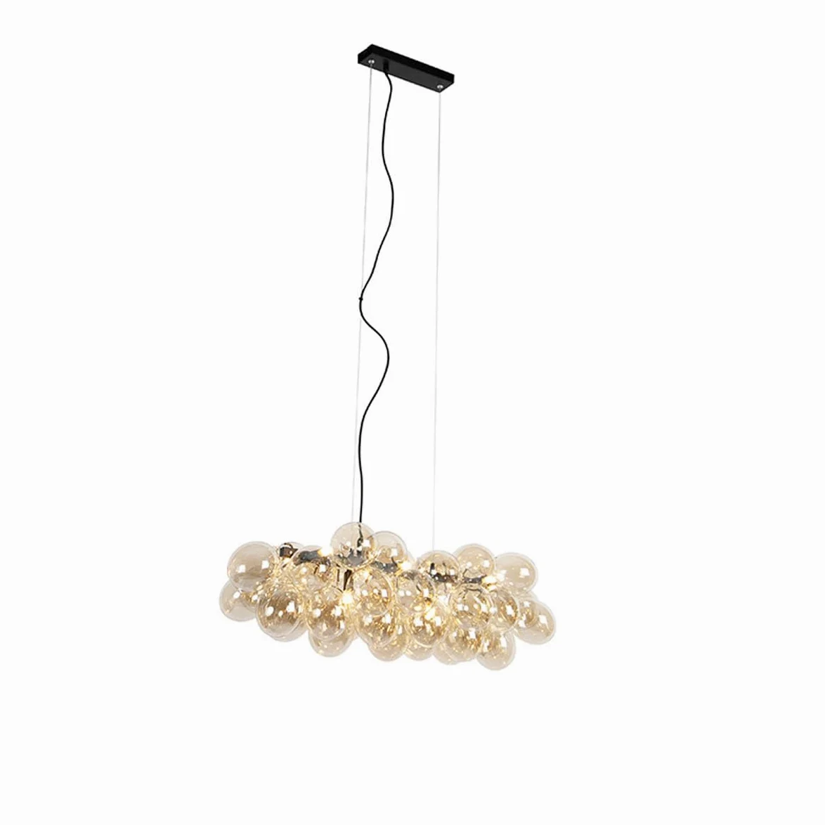 Qazqa uvas - Lampada a sospensione tavolo soggiorno Design - 8 luce - L 800 mm - Oro/Ottone - Design - Soggiorno I Camera da letto