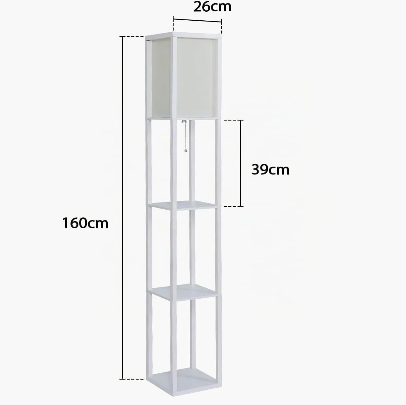 YU YUSING Lampada da Terra con Scaffale in Legno, Piantana con 3 Ripiani