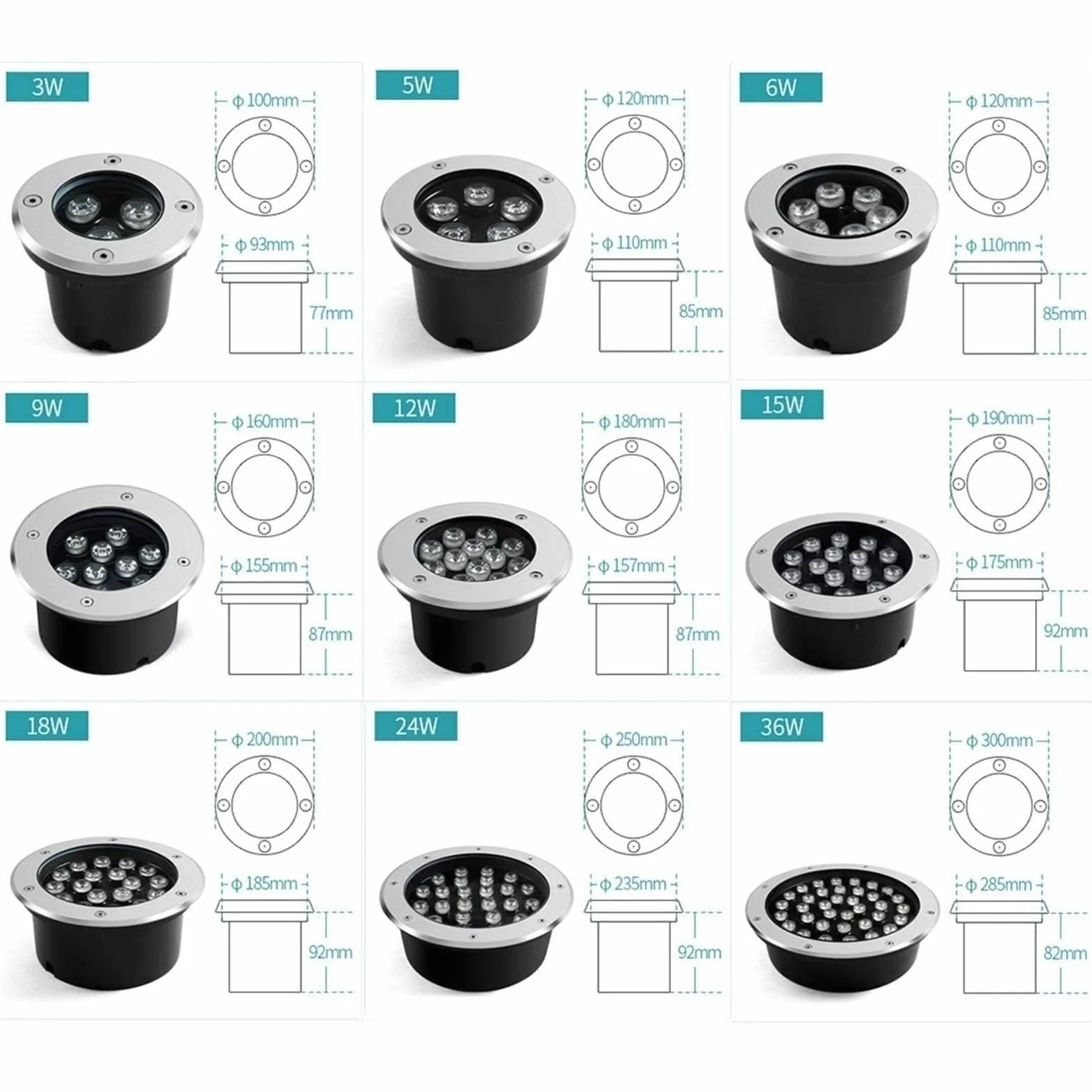 2PCS Faretto Subacqueo Incasso - RGB Faretti Per Piscina, Faretto Da Incasso Con Telecomando RF Impermeabile IP68, Faretto Da Giardino In Acciaio Inossidabile, Per Terrazza Con Laghetto(12V,3W)