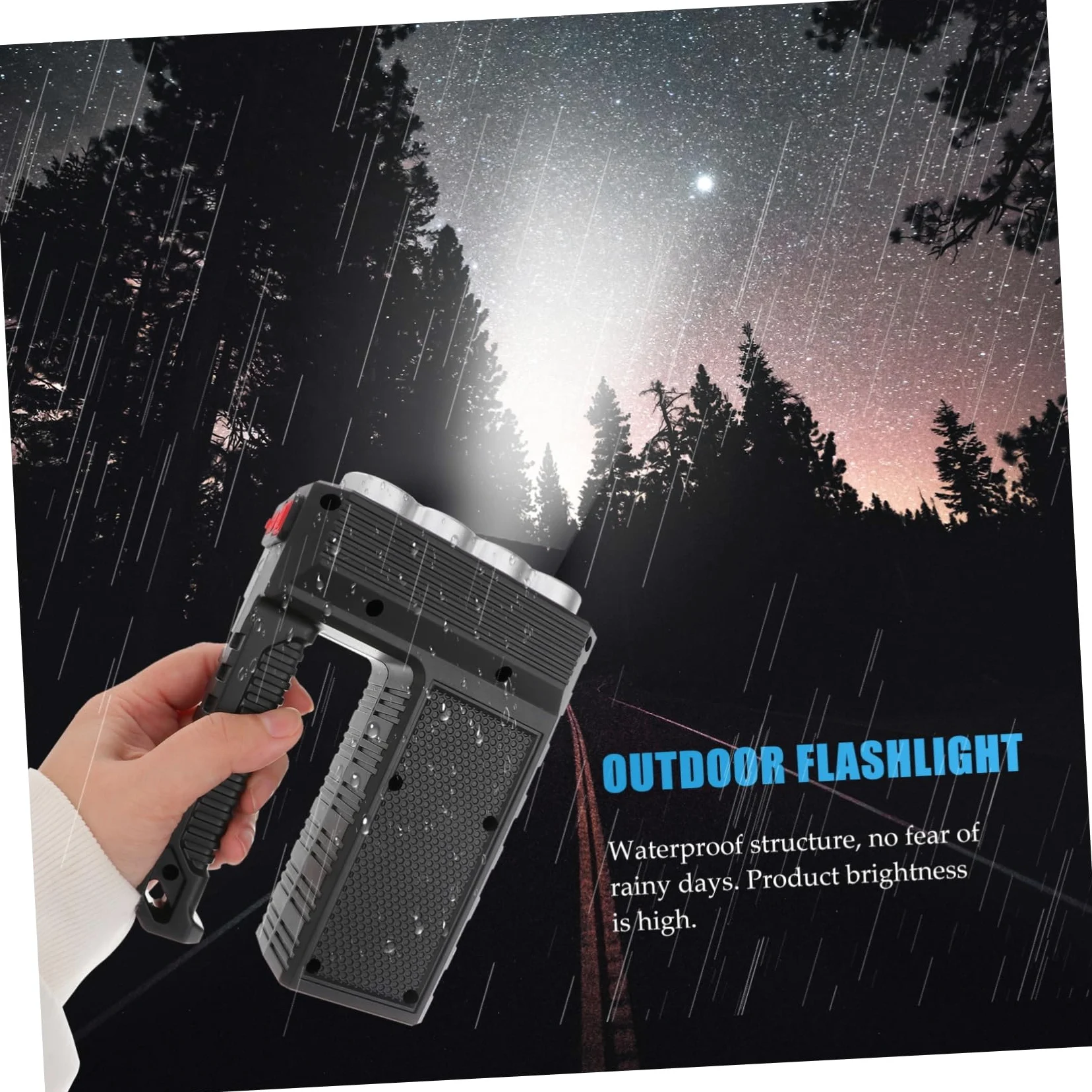 ORFOFE Torcia Solare da Campeggio LED Portatile, Ricaricabile, in Abs, Ricarica Usb, per Attività All'aperto e Pesca, 1200