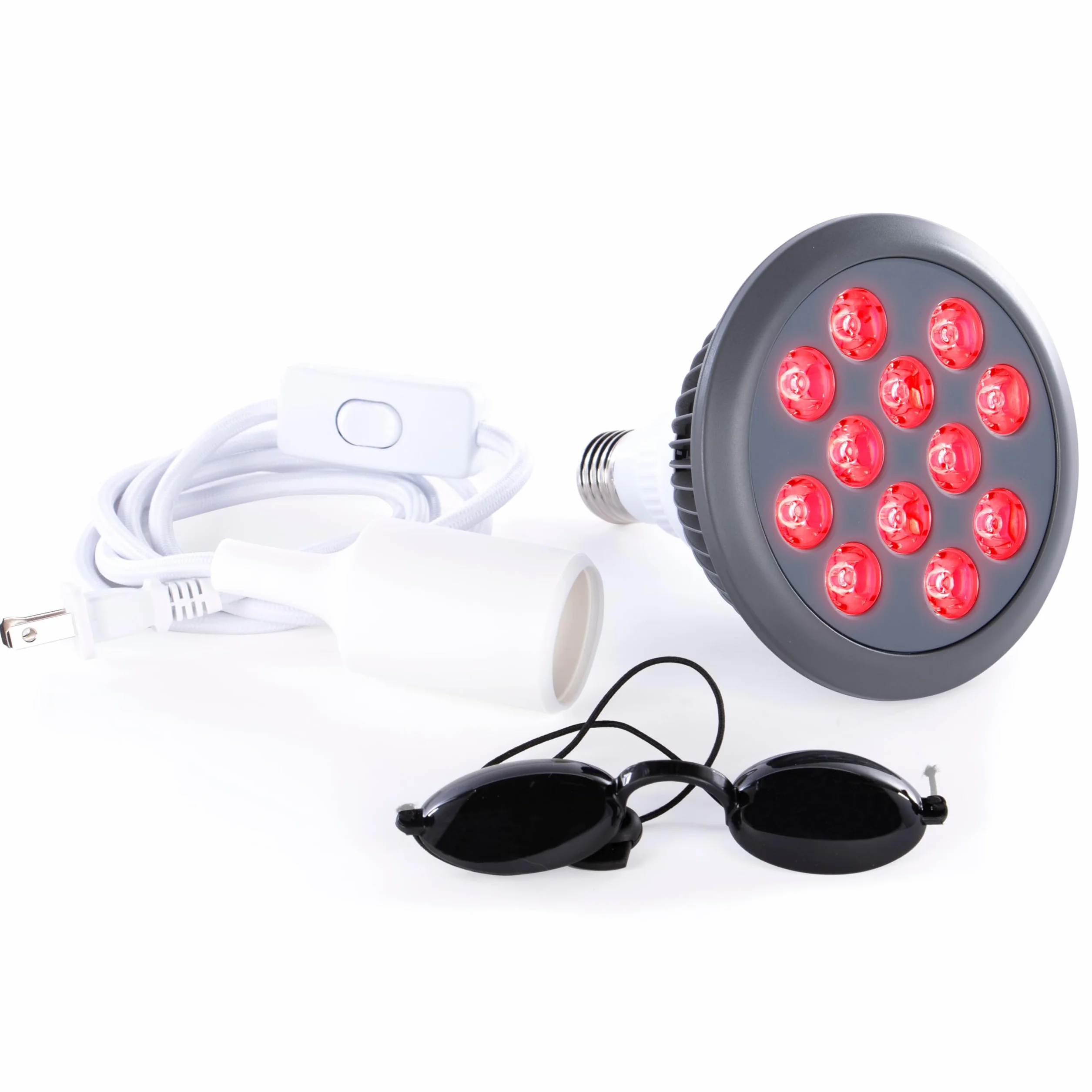 Red Light Therapy by Hooga with Power Cord.Red 660nm Near Infrared 850nm. 12 LED High Irradiance, Combo Treatment for Skin, Pain Relief, Anti Aging, Muscle Recovery, Performance HG24.