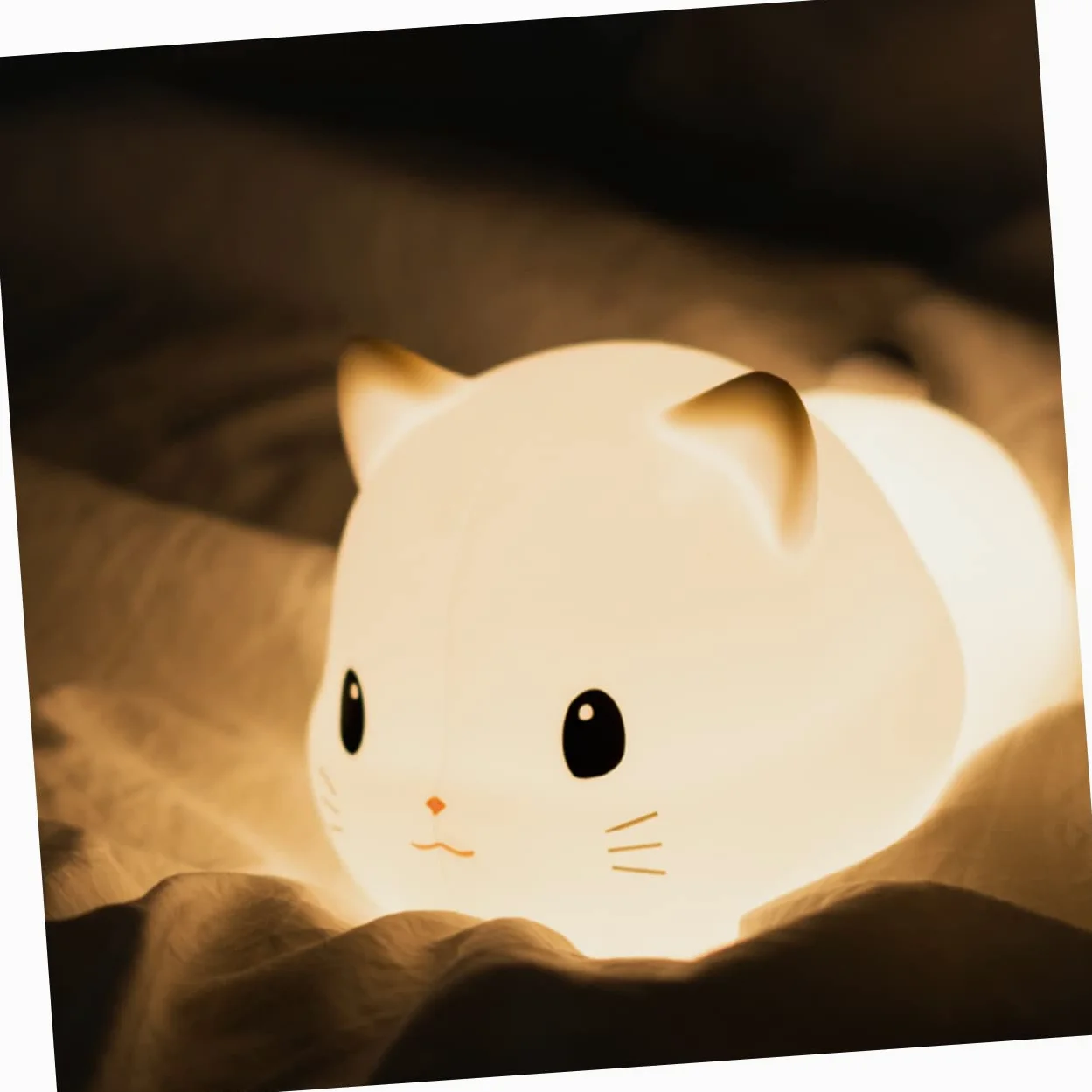 Veemoon 1pezzi Lampada da Notte Forma di Gatto Decorativa USB Luce Notturna per Stanza Design Ergonomico e Resistente
