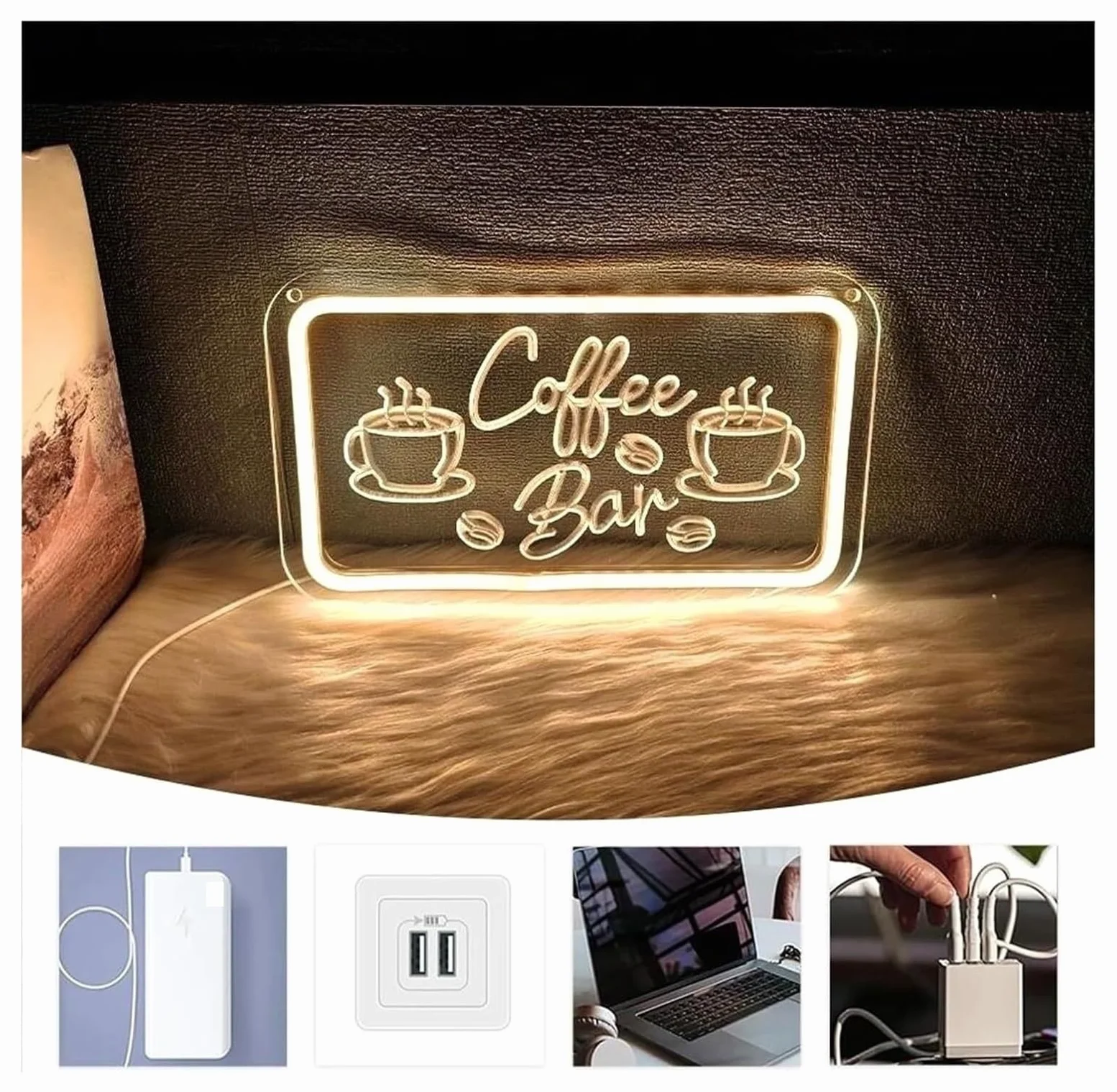 insegna luminosa al neon Lampada da tavolo a LED al neon per bar, ristoranti, negozi, angoli cucina, studio musicale 9cmx17cm