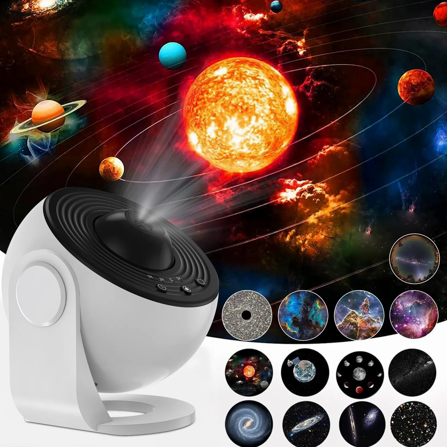 Proiettore di Stelle Planetario, Proiettore di Galassie a Globo LED con 13 Dischi di Pellicola Luce Notturna del Cielo Stellato Lampada Proiettore di Luna per Bambini Adulti Camera da Letto Soggiorno