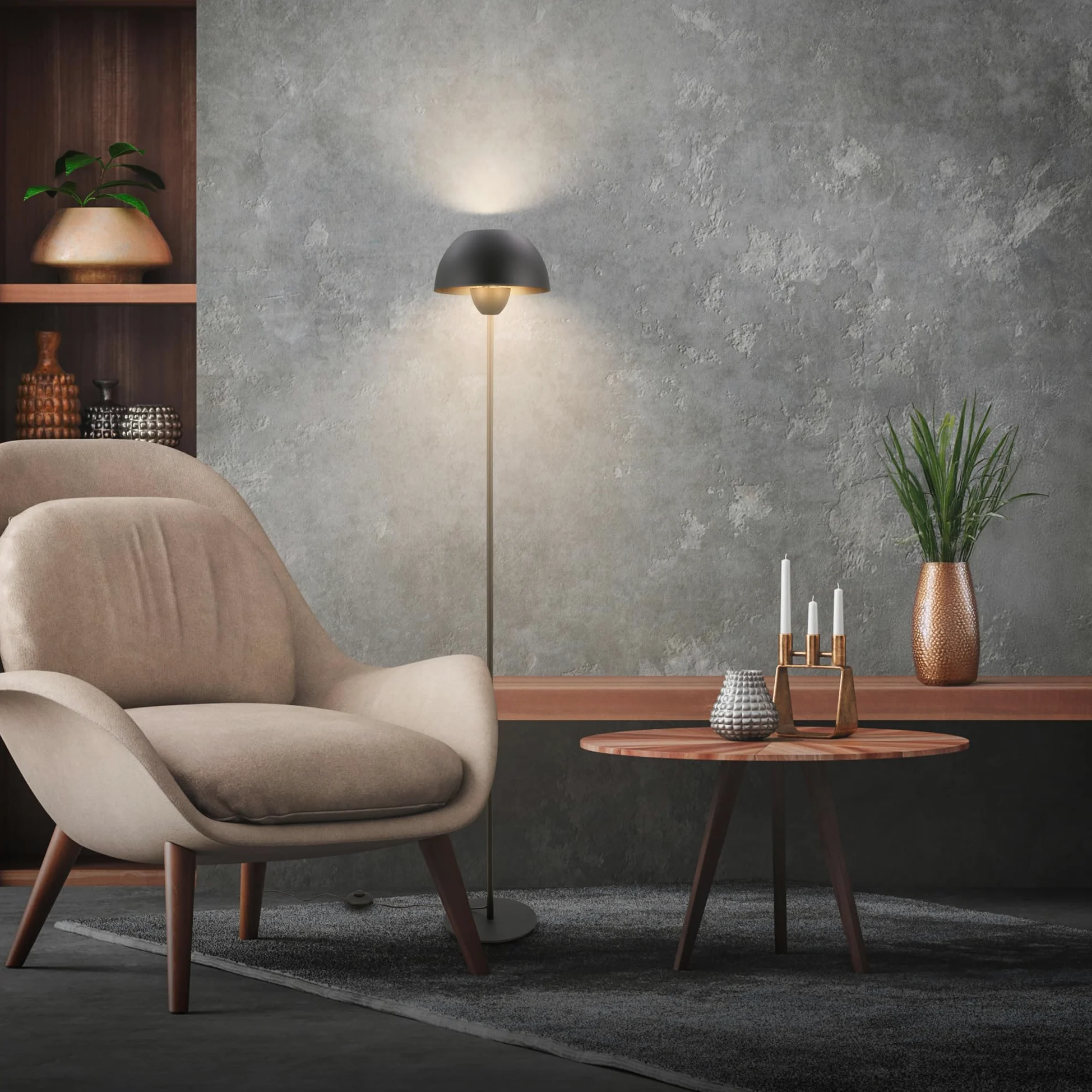 BRILONER - Lampada da terra con interruttore a pedale, attacco E27, max. 10W, piantana lampada da terra, lampada da terra salotto, lampada soggiorno da terra, 25 x 156,5 cm, nero