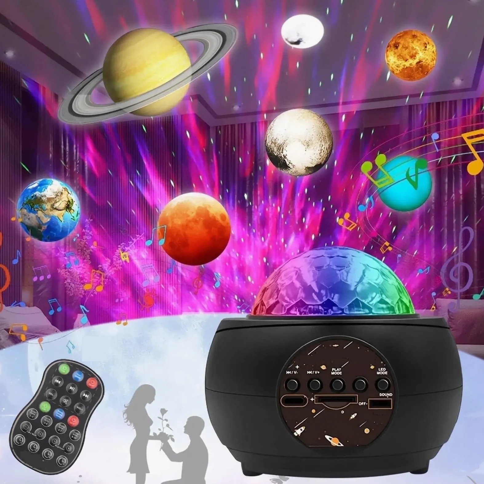 Lampada proiettore, Proiettore Di Galassie, Proiettore Di Stelle For Camera Da Letto, Altoparlante Bluetooth, Luce Notturna, Luce Decorativa For Soffitto Di Casa, Sala Giochi ,per feste di compleanno