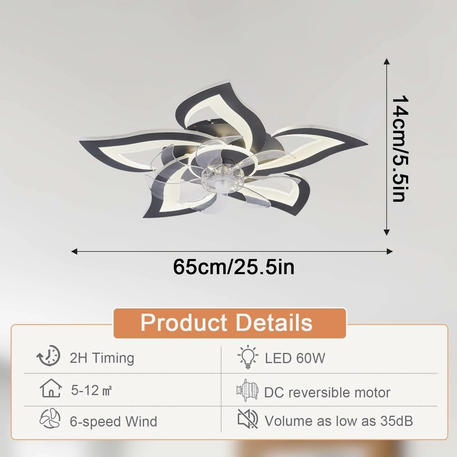 Lampadario Con Ventilatore Da Soffitto Design Silenzioso Moderno Dimmerabile DC Reversibile 6 Velocità Ventilatore Da Soffitto Con Luce E Telecomando Telecomando Per Camera Da Letto Salotto-White