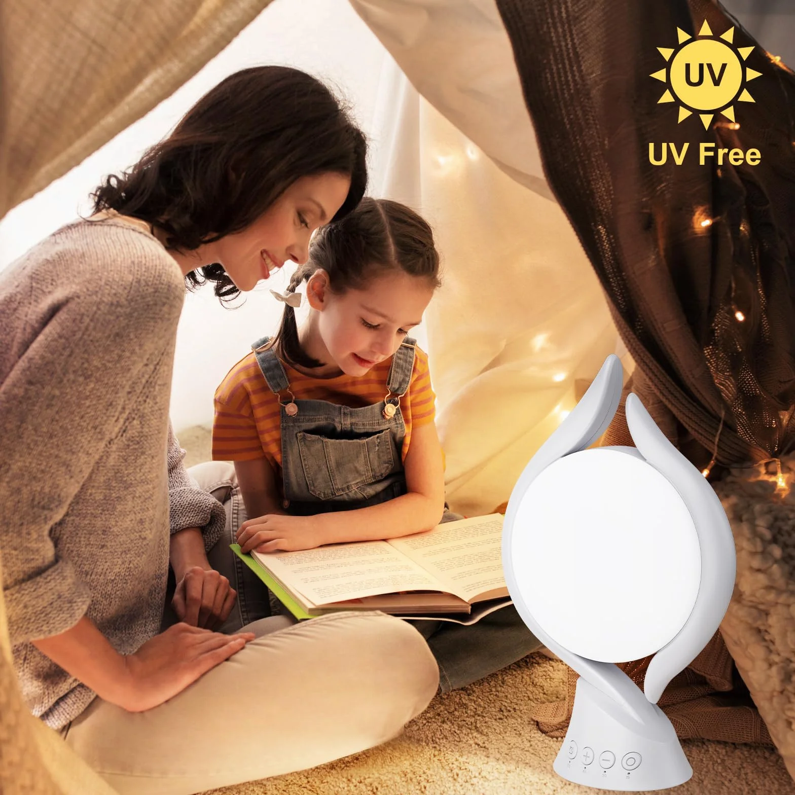 KICLBD Lampada 10000 Lux per Terapia Della Luce - 3 Colori, 4 Timer, 5 Intensità Regolabili, Funzione Memoria - Solare Senza Raggi UV per Casa/Ufficio