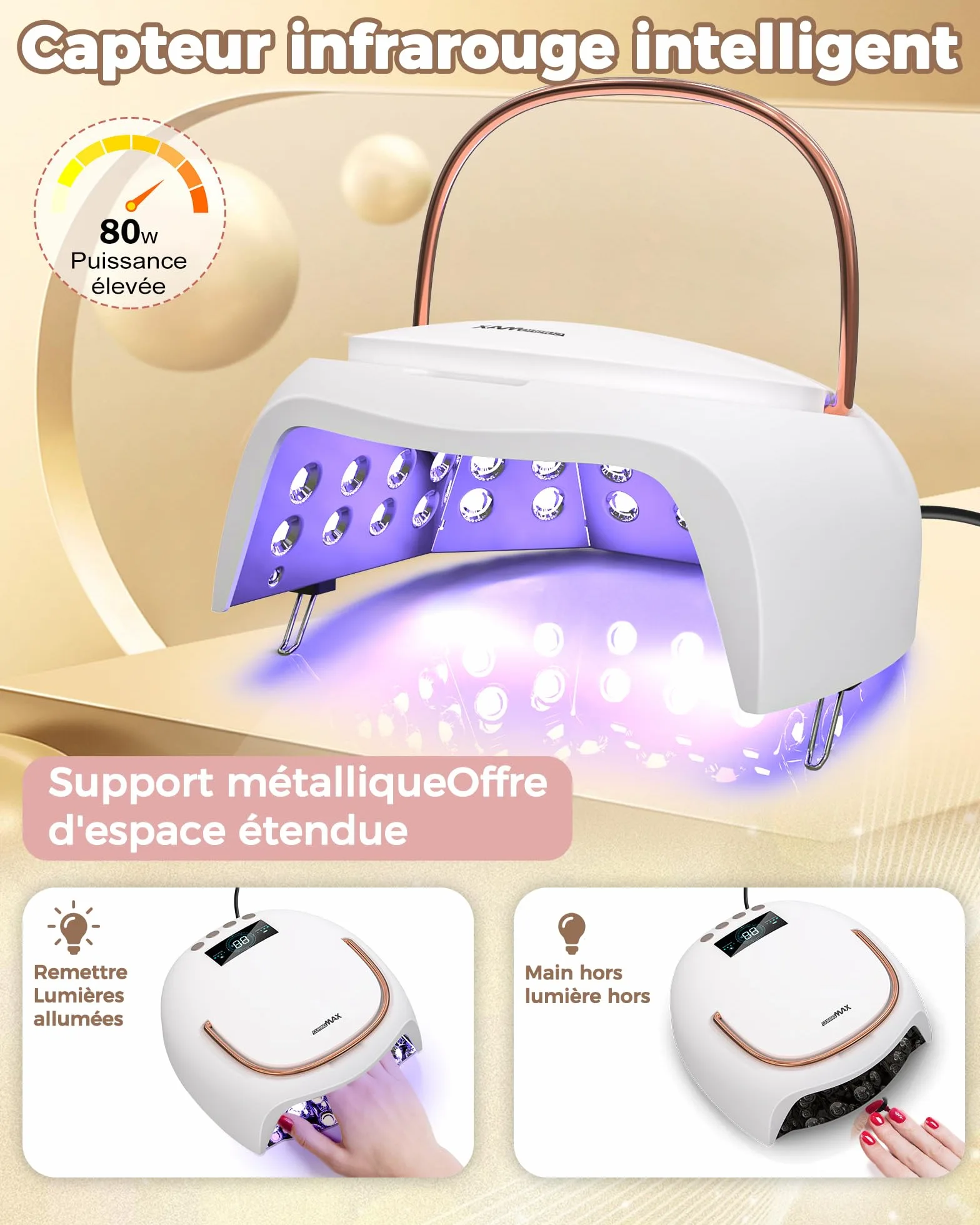 NAILGIRLS Lampada UV per unghie, lampada UV per unghie, 10/30/60/99s, timer professionale per unghie, lampada a LED, lampada UV LED, lampada per unghie in gel, per unghie in gel, per dita dei piedi