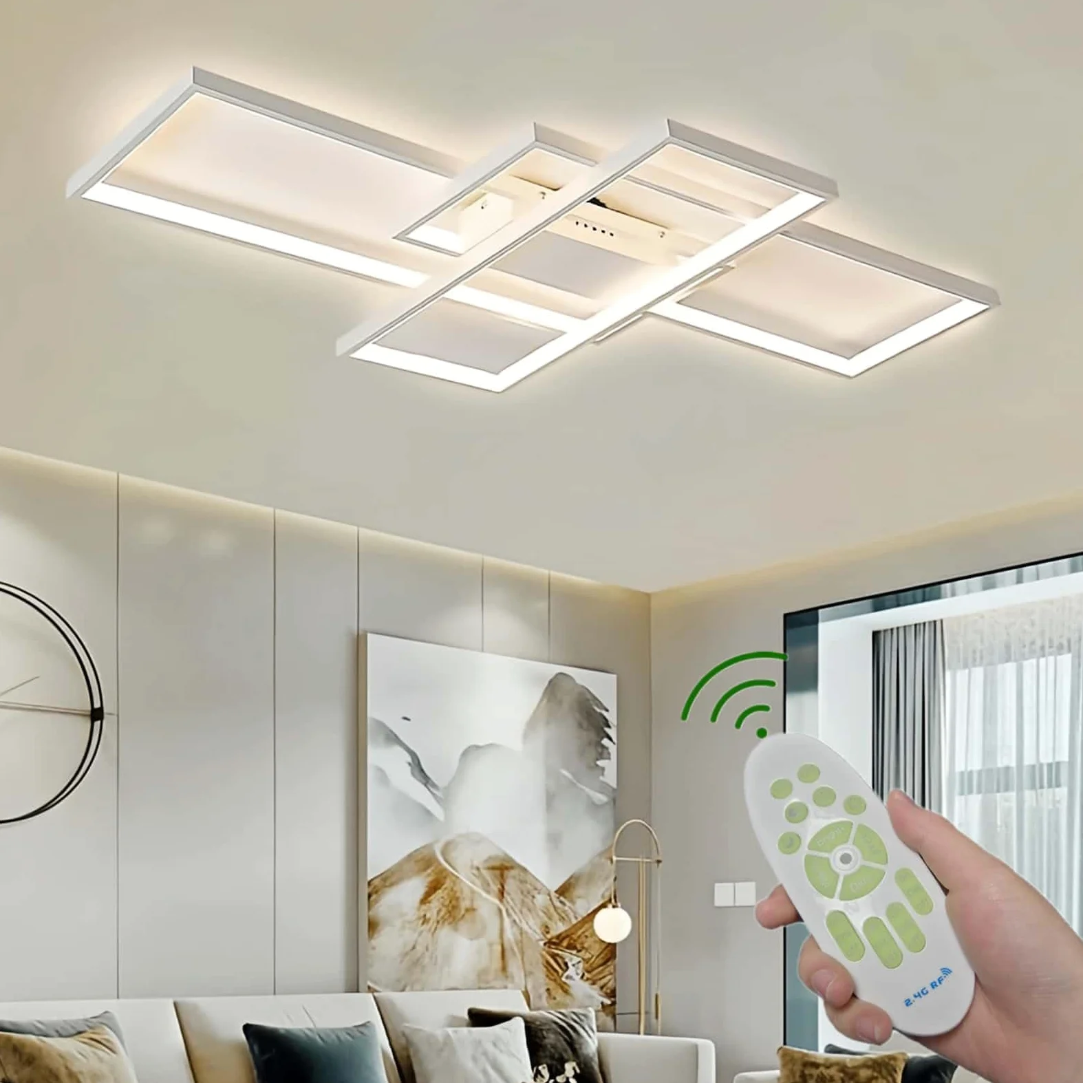 Plafoniera LED Soffitto Moderna Dimmerabile, Lampada da Salotto e Camera da Letto, Luce da Soffitto LED per Cucina, Ufficio e Soggiorno Decorativo