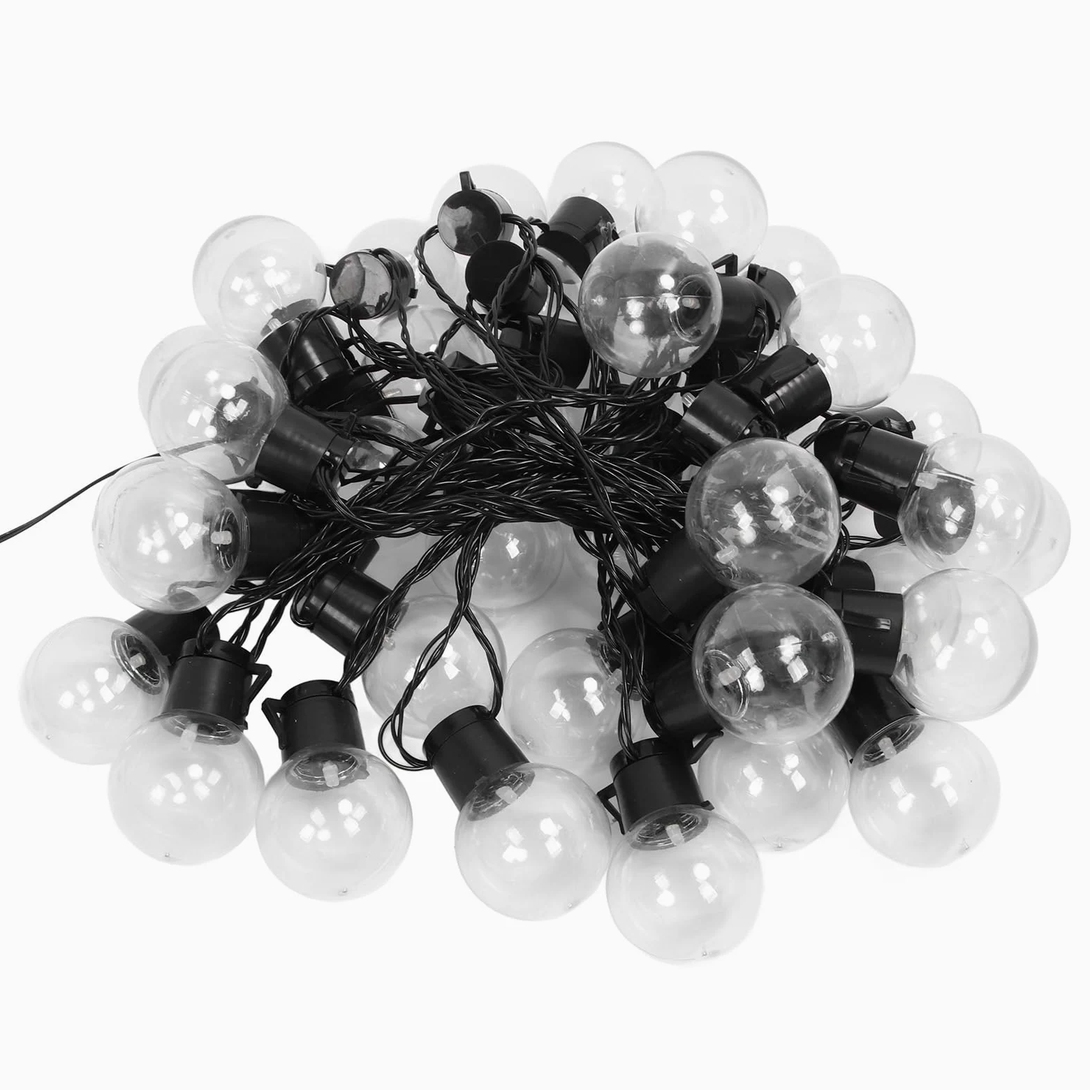 Domary 40 Luci Solari a Stringa LED Lampadine G50 Illuminazione da Esterno per Patio da 32,8 Piedi con Batteria 500 mAh Ricarica USB per la Decorazione del Giardino nel Cortile