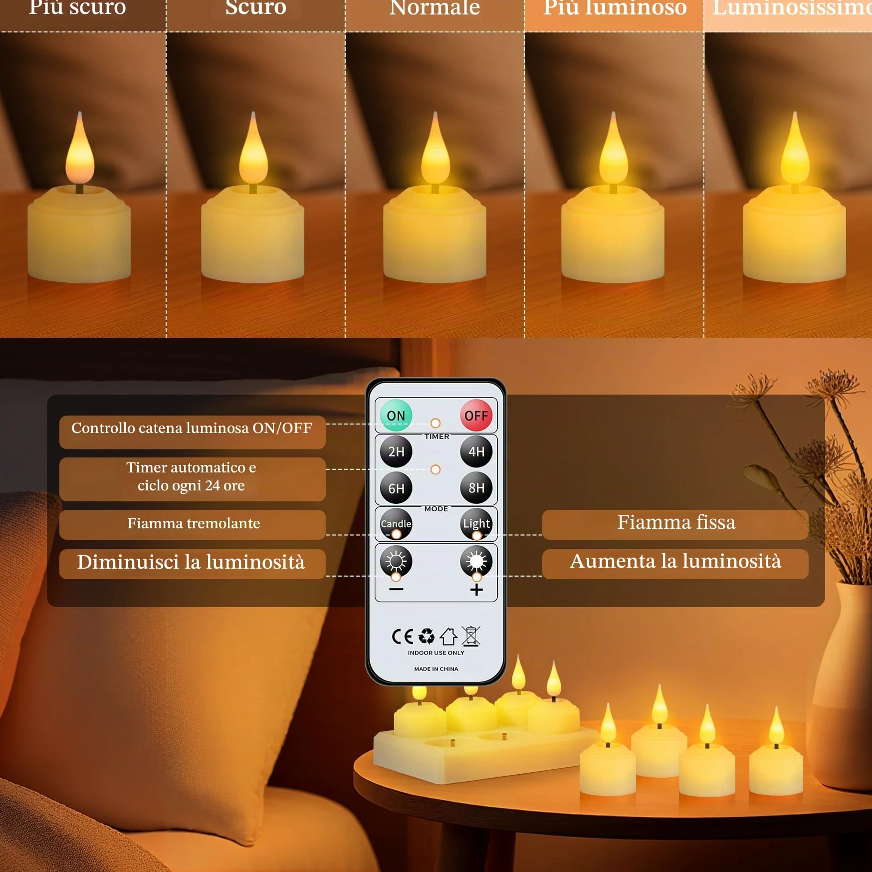 Forever Speed 12 Pezzi Candele LED Ricaricabili con Stazione di Ricarica e Telecomando, Lumini LED Elettriche Flameless Candele per Decorazione per Feste, Matrimonio, Regali