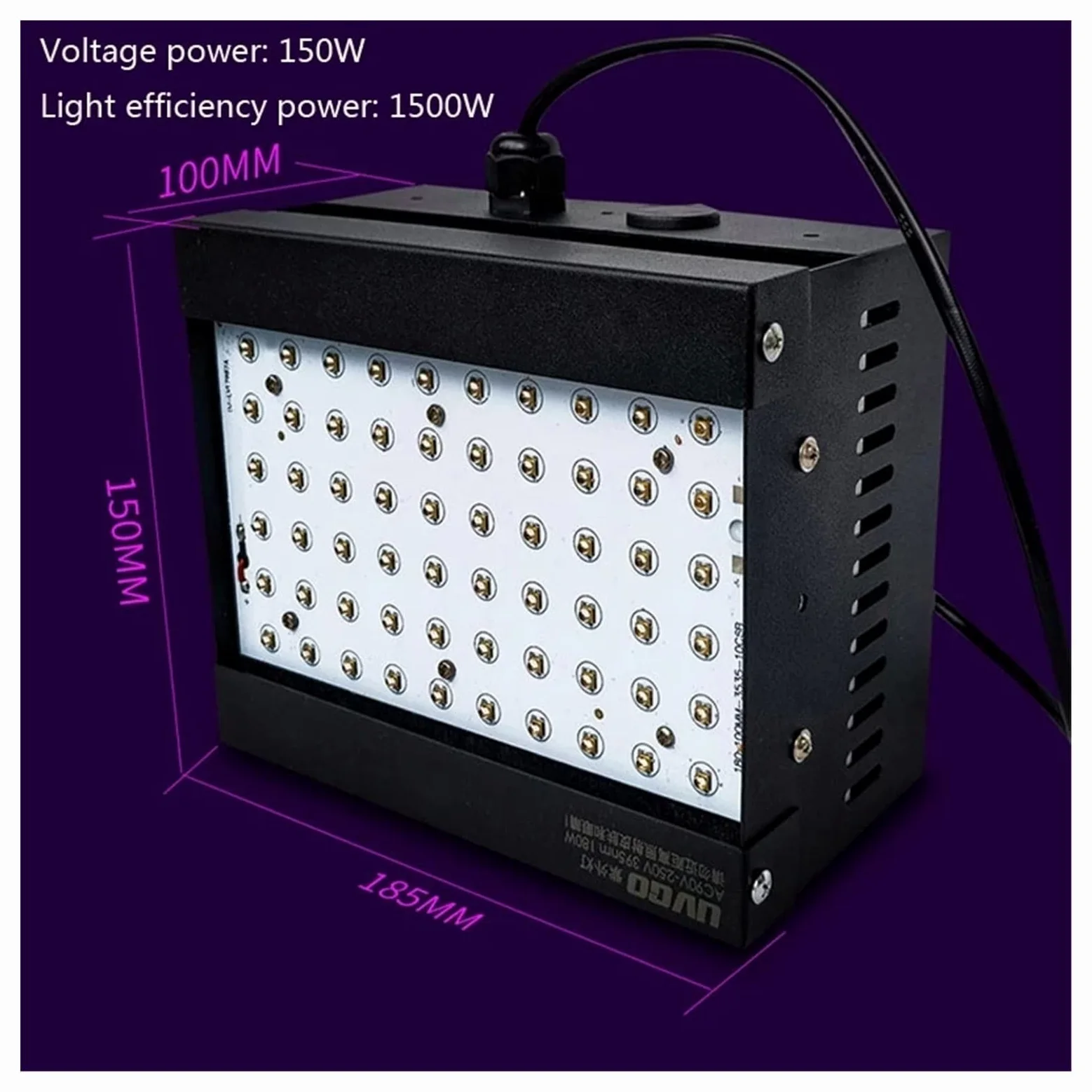 Lampada per polimerizzazione UV 1500W Lampada for polimerizzazione colla UV ultravioletta ad alta intensità 405nm Vernice for olio verde Resina OCA Polimerizzazione Stampa 3D 395nm 365nm(405nm)