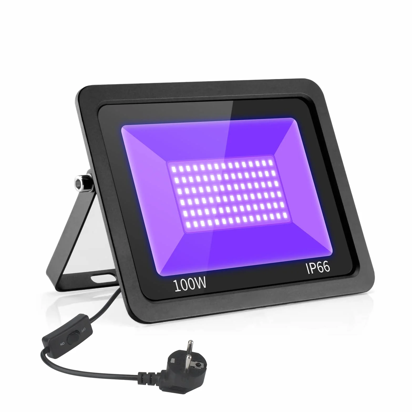Eleganted Proiettore Luce Nera Blacklight di 100W, lampada UV effetto della luce ultravioletta impermeabile IP66 con l'interruttore acceso/spento per il partito, il DJ, la fase