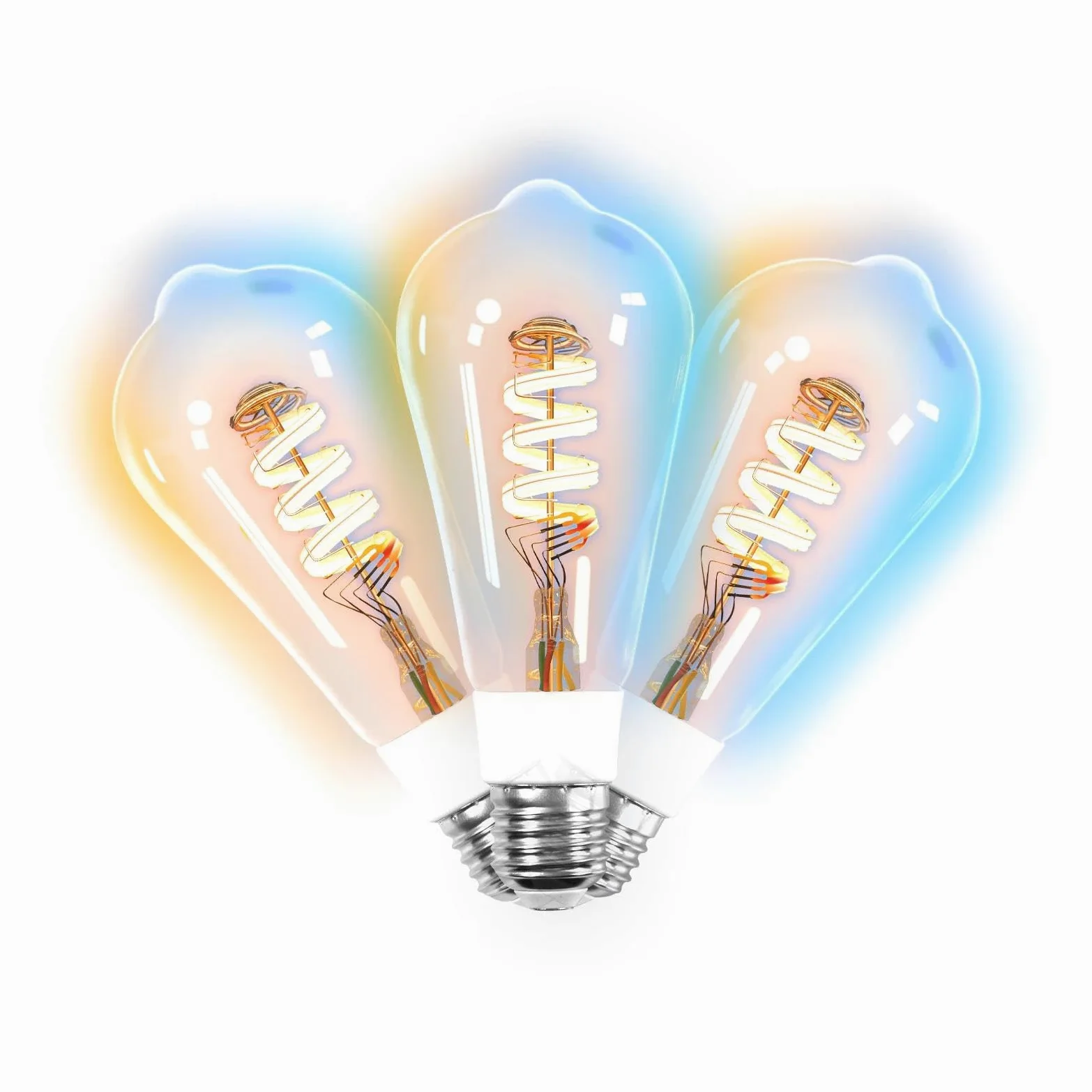 Lampadina LED Tuya Smart ST64 Edison WiFi Dimmerabile 16M Colori RGB 2700K-6500K Compatibile con Alexa Google Home,3pcs