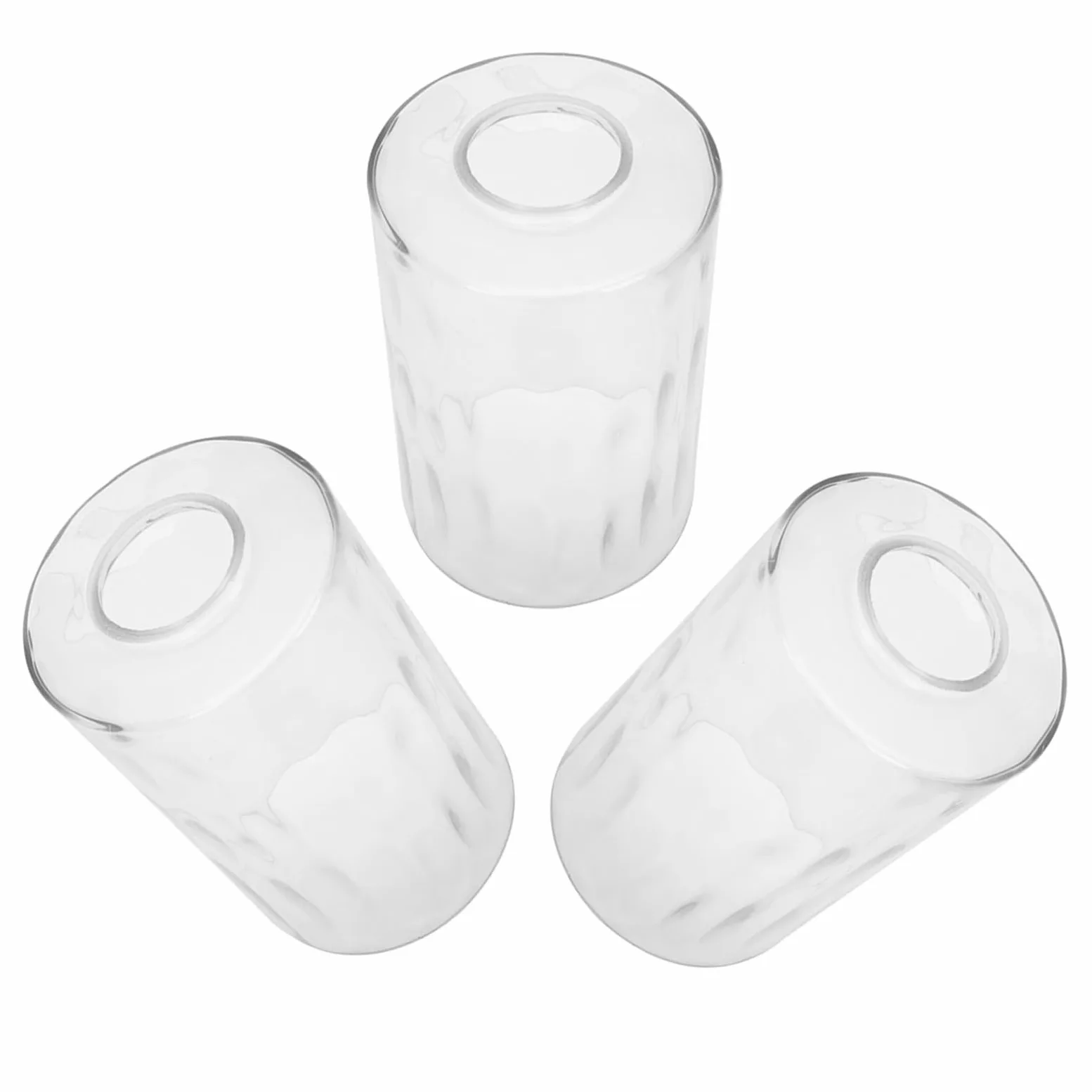 TOPBATHY 3 Pezzi Paralume in Vetro E27 Martellato per Lampada a Sospensione | Leggero e Resistente al Calore, Diffusione Uniforme della Luce, Cilindrico 1-5/8, per Ufficio e Camera