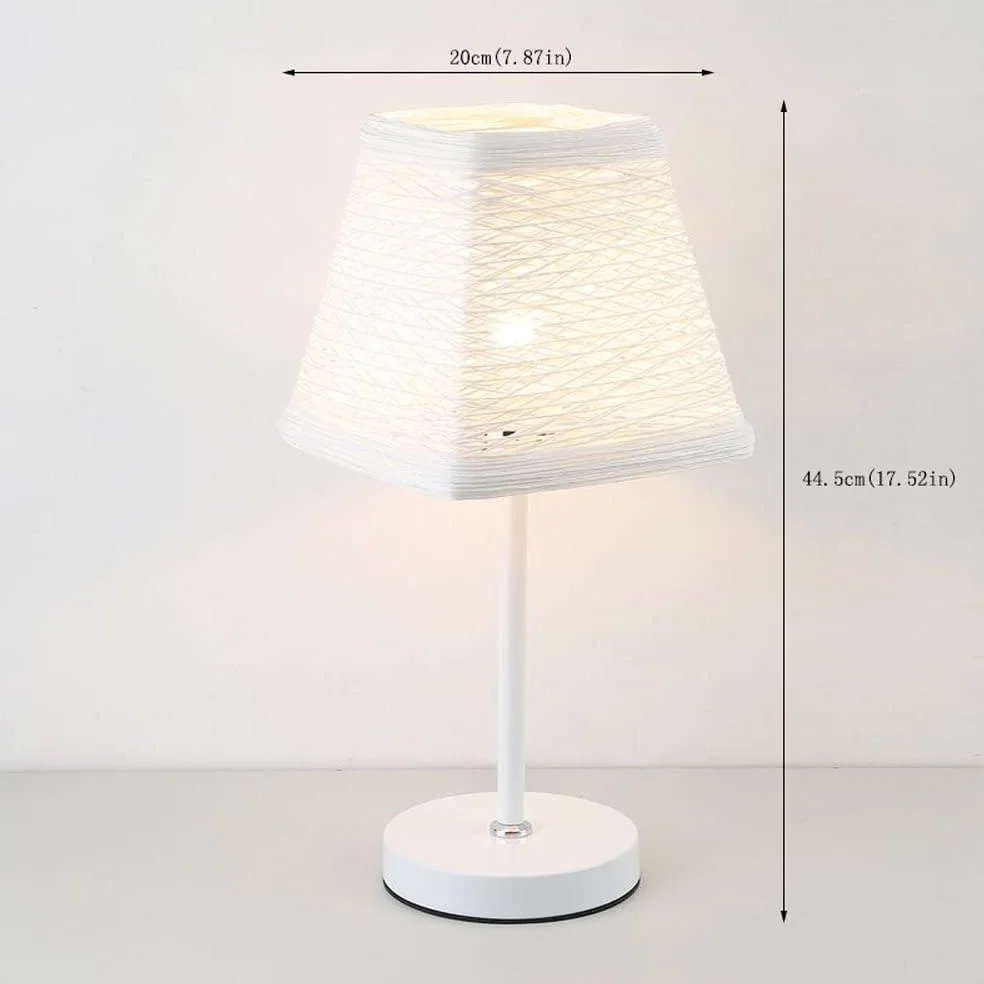Lampada Da Tavolo Led E27 Tessuti a mano in rattan ombra Lampada da parete stile pastorale Luci di lettura Camera da letto Lampada da comodino Studio Protezione degli occhi Protezione dell'occhio (esc