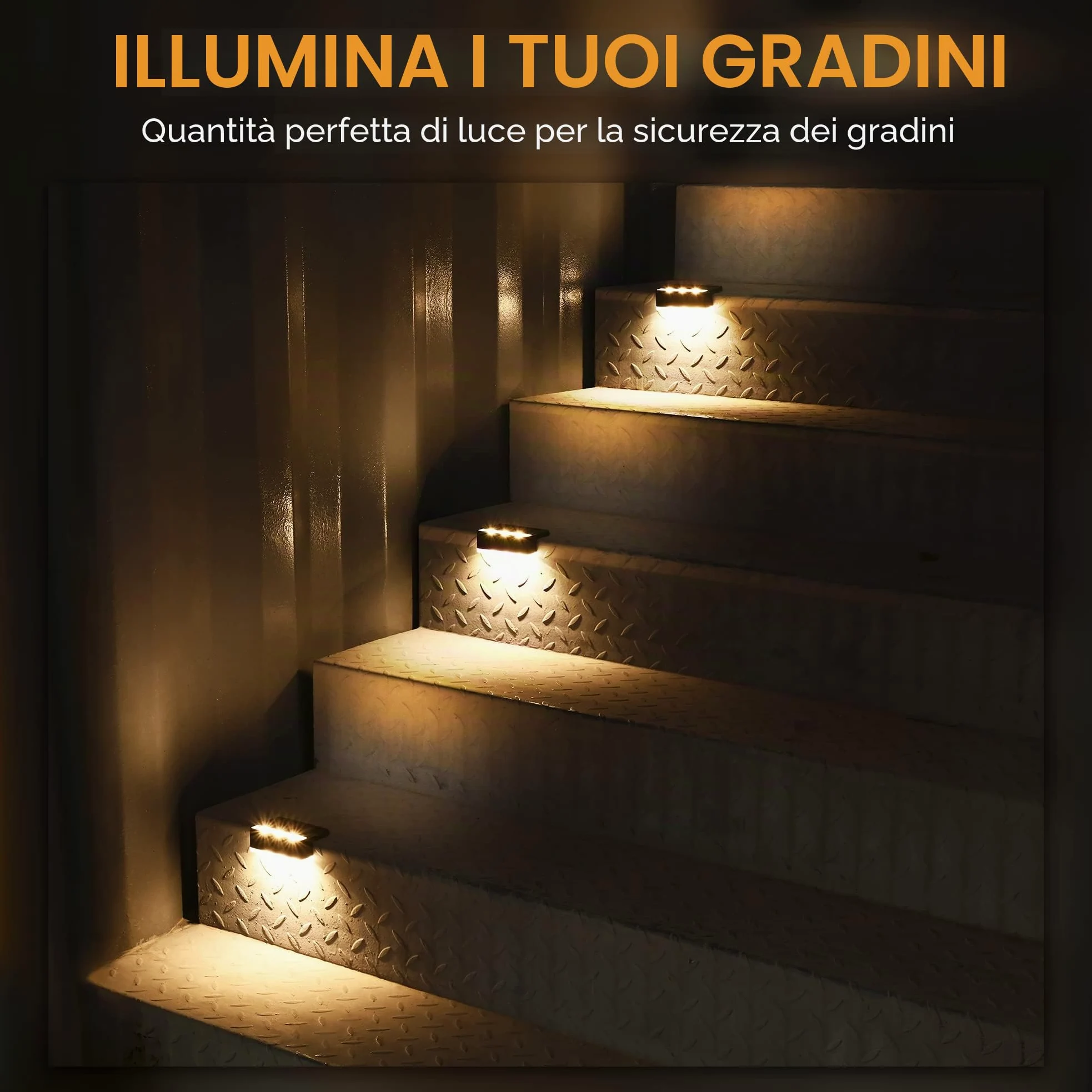 Solpex Lampade solari per esterni, 12 pezzi, luce bianca calda, luci solari impermeabili, illuminazione a LED per scale esterne, decorazione