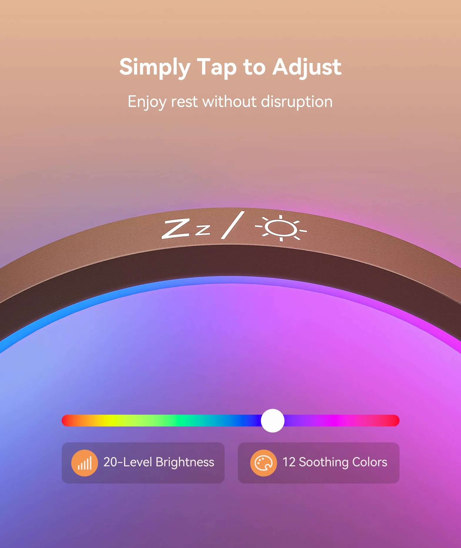 Dreamegg Lampada da Comodino con Sveglia - Sunrise Alarm Clock con 20 Livelli di Iuminosità, 12 Modalità di Illuminazione, Controllo Tattile, Aiuto Sonno per Neonati e Adulti, 25 Suoni Rilassanti