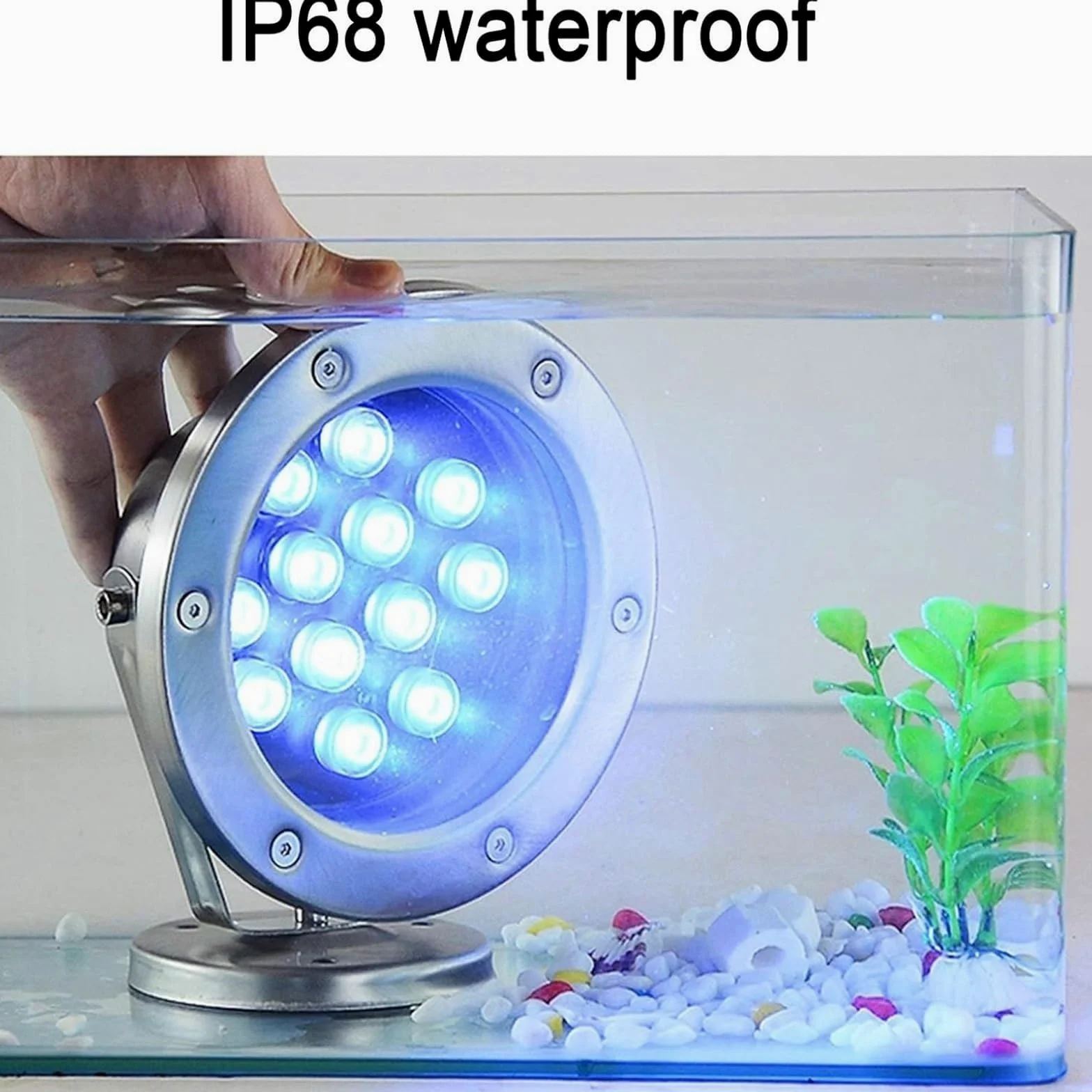 Luce subacquea a LED sommergibile, fascio di luce faretto 24V, luci paesaggistiche impermeabili IP68, for piscina, fontana, illuminazione for stagno(Cool White,9W)