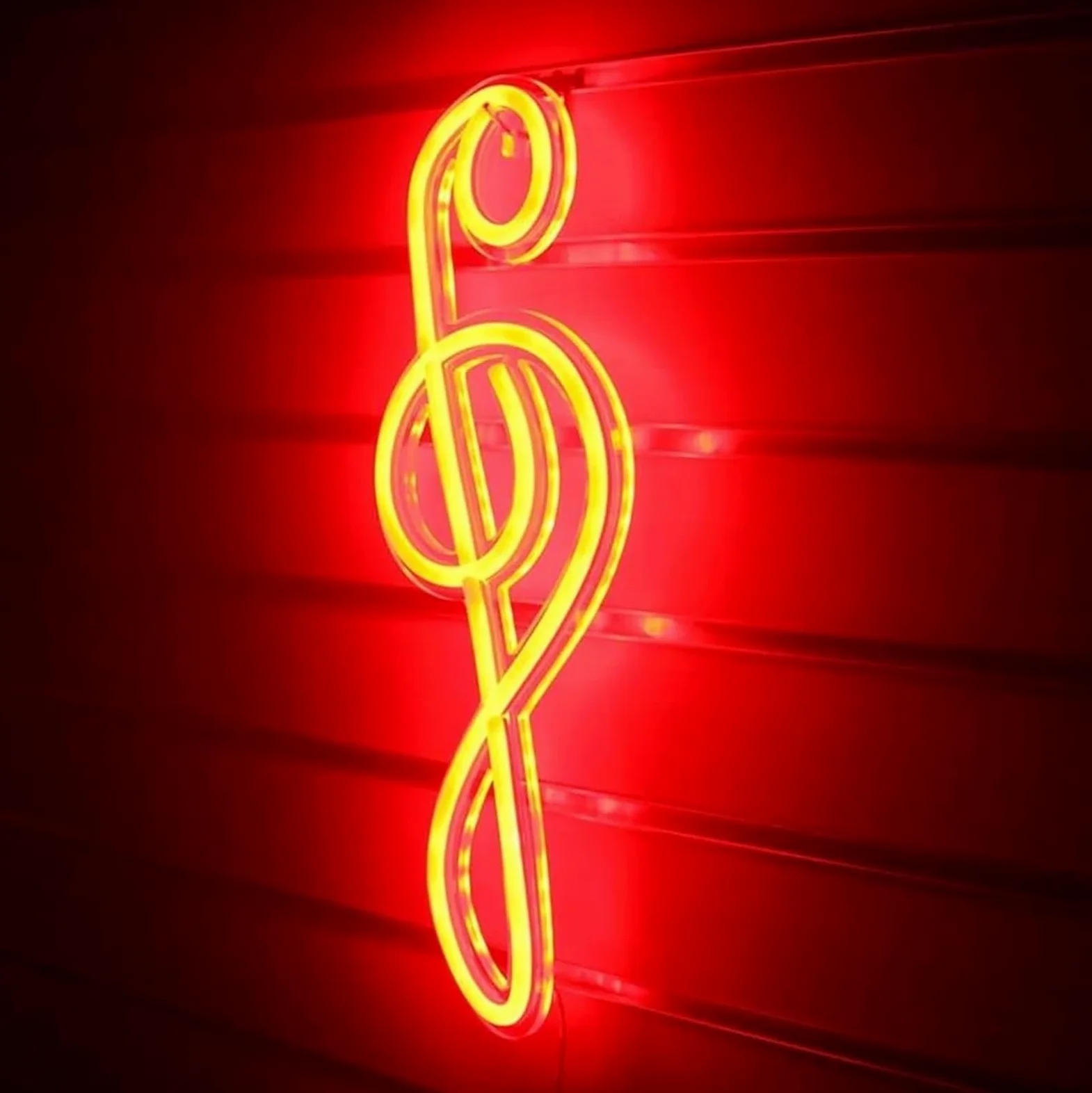 Neon Lampada da parete a LED con insegna al neon a forma di nota musicale per la decorazione di negozi e feste in camera da letto