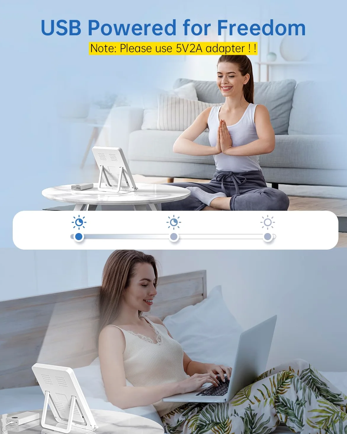 SUXIO Lampada per terapia della luce – 10000 Lux Therapy Light, 3 Timing & Mode Happy Lamp, Touch Control Daylight Lamp con funzione di memoria, scatola portatile per terapia della luce per uso