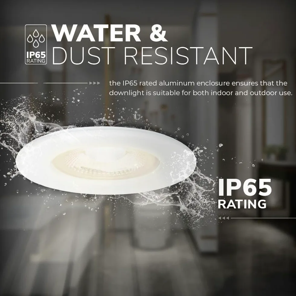 HOFTRONIC 6 faretti LED dimmerabili Nola - Bianco - 5 Watt - 2700K Luce calda - IP65 per interni ed esterni
