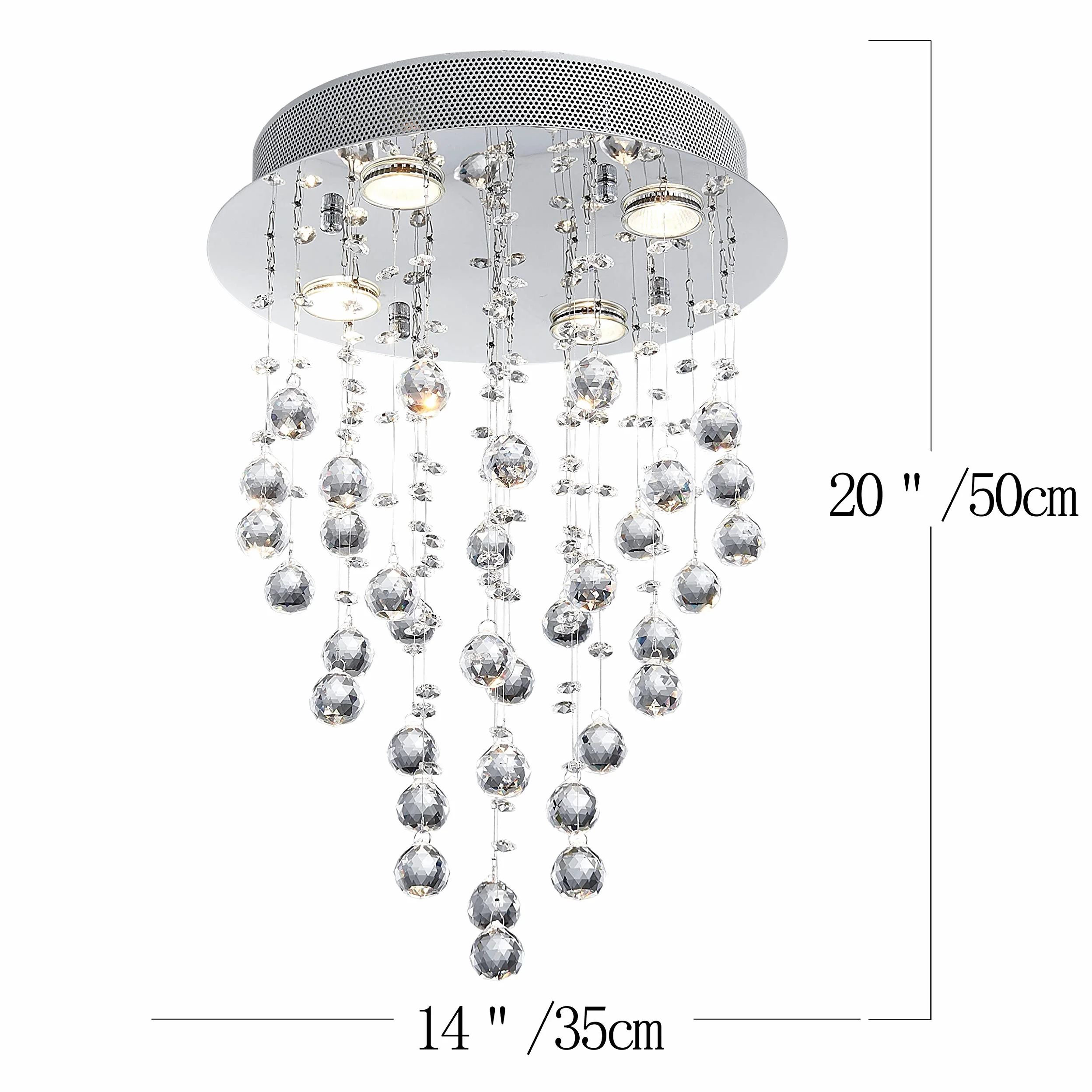 BESTIER moderno lampadario di cristallo goccia di pioggia illuminazione montaggio a filo plafoniera a LED apparecchio lampada a sospensione per sala da pranzo bagno camera da letto soggiorno