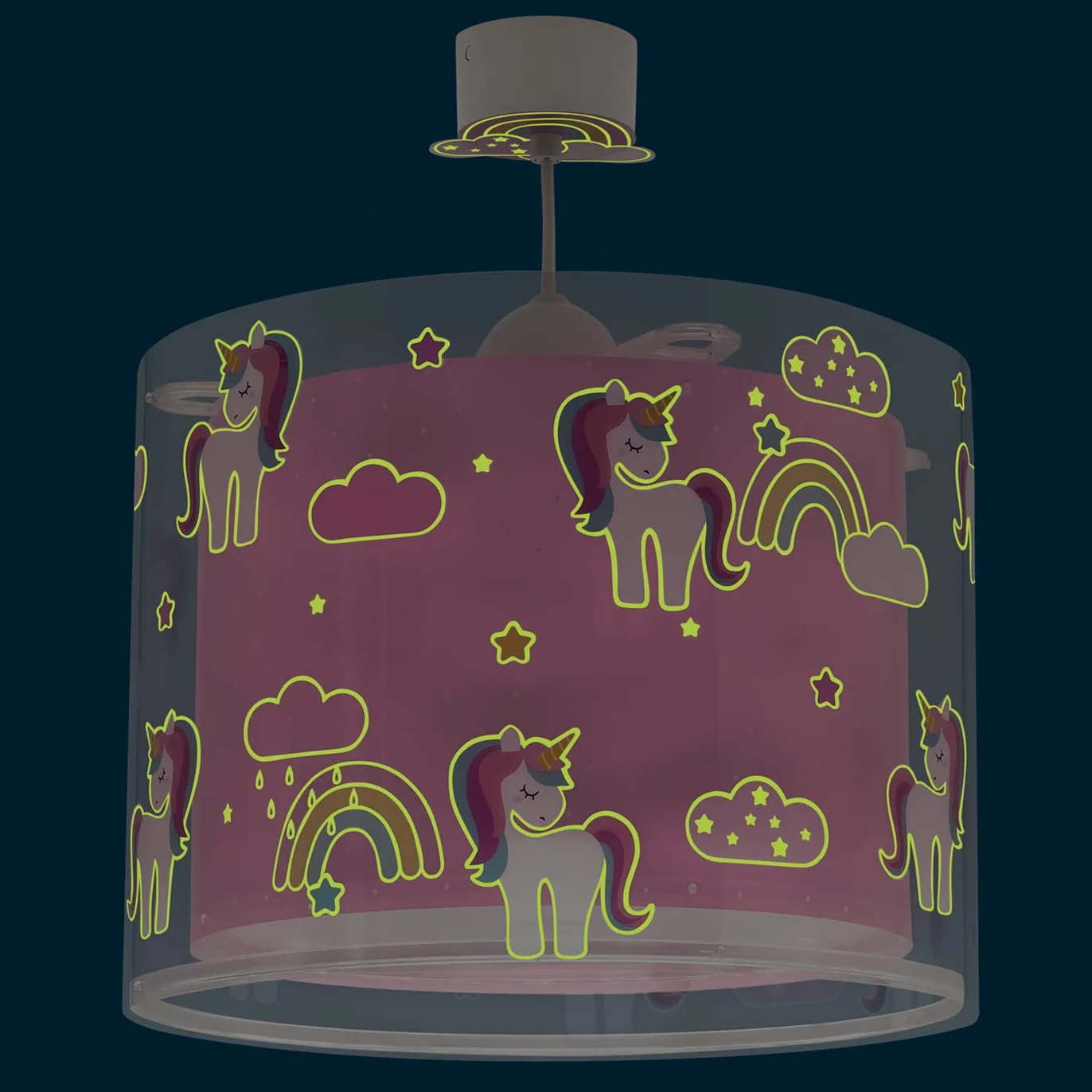 Dalber Lampada da soffitto a sospensione per Bambini Unicorns unicorni Animali, Rosa
