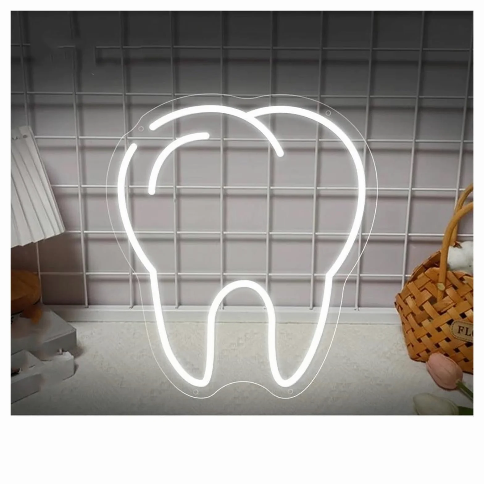 Insegna al Neon Insegne Al Neon A Per La Cura Dei Denti Alimentate Tramite USB, Luci Notturne Per Denti, Luci Da Parete 3D E Decorazioni Per Feste In Camera Da Letto