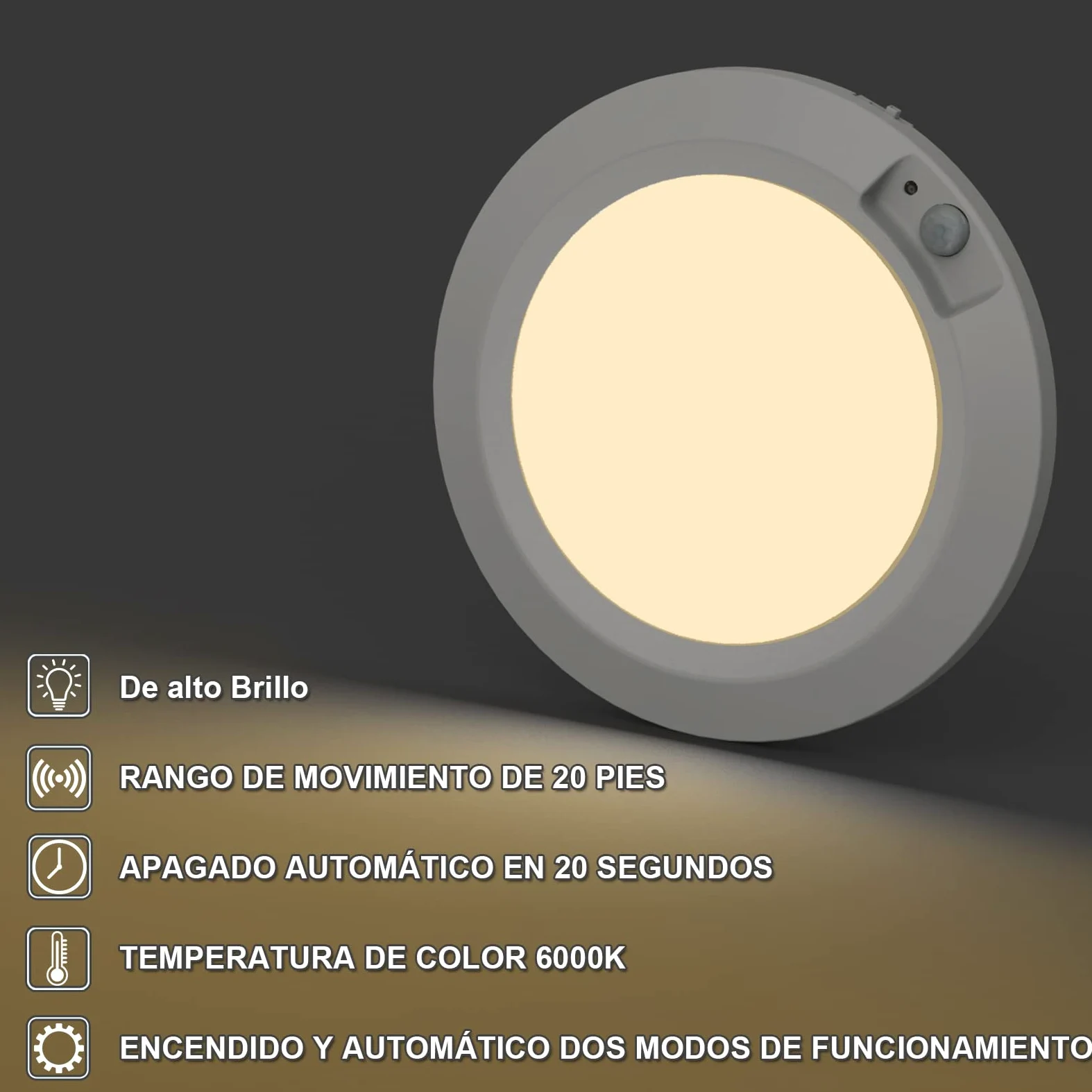 LED Luce Notturna a Batteria con Sensore di Movimento, Alta Luminosità Lampada Guardaroba Luce Plafoniere Alimentato a Batteria per Armadio Corridoio Bagno Cantina Scale, 3000K [2 Pezzi]