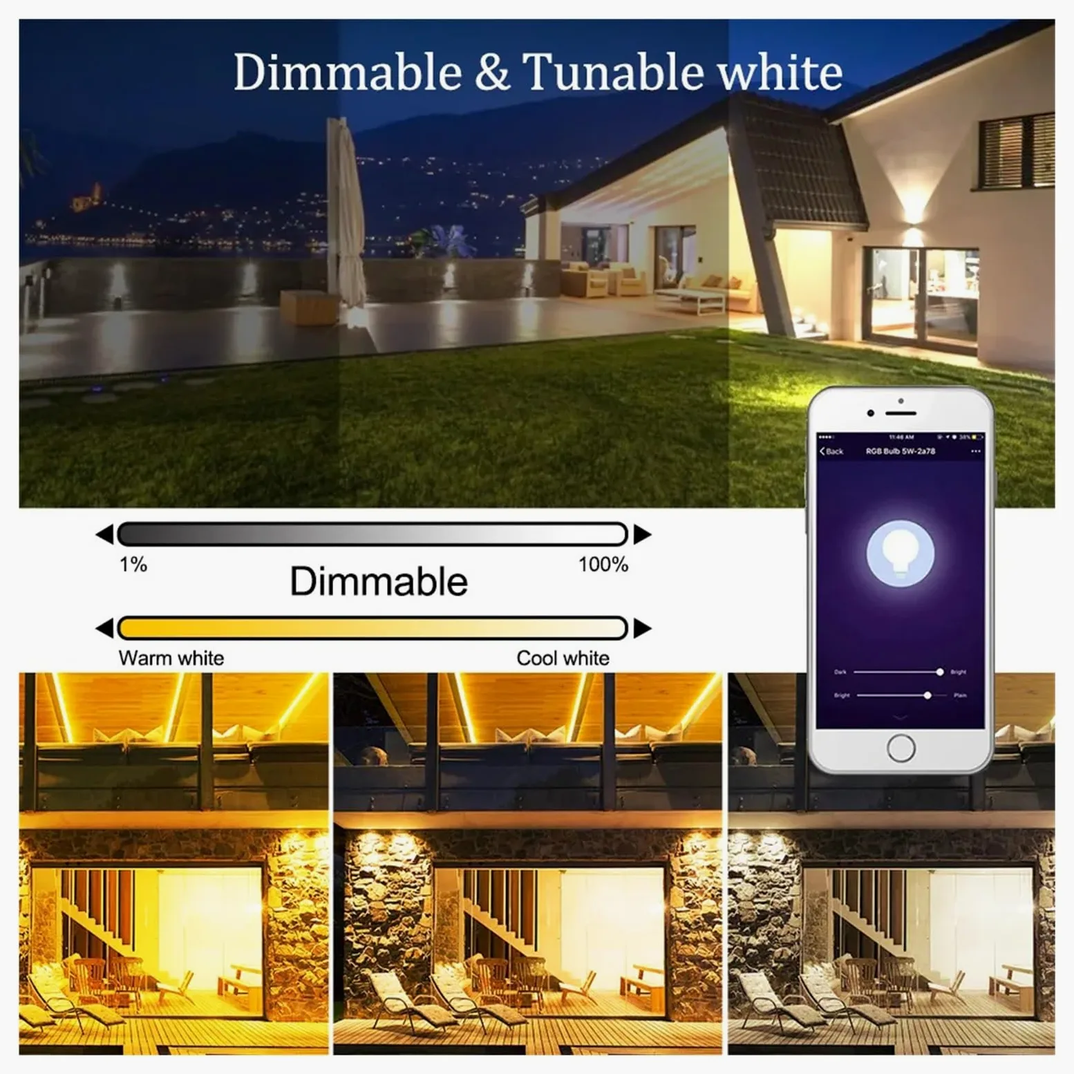Faretto LED da Esterno, Tuya Smart Proiettore LED Riflettore Illuminazione Esterna 30W 50W 100W RGB Dimmerabile Luce Bianca Calda Fredda Supporto ,per Giardino Corridoio Cortile(With Remote Control,50