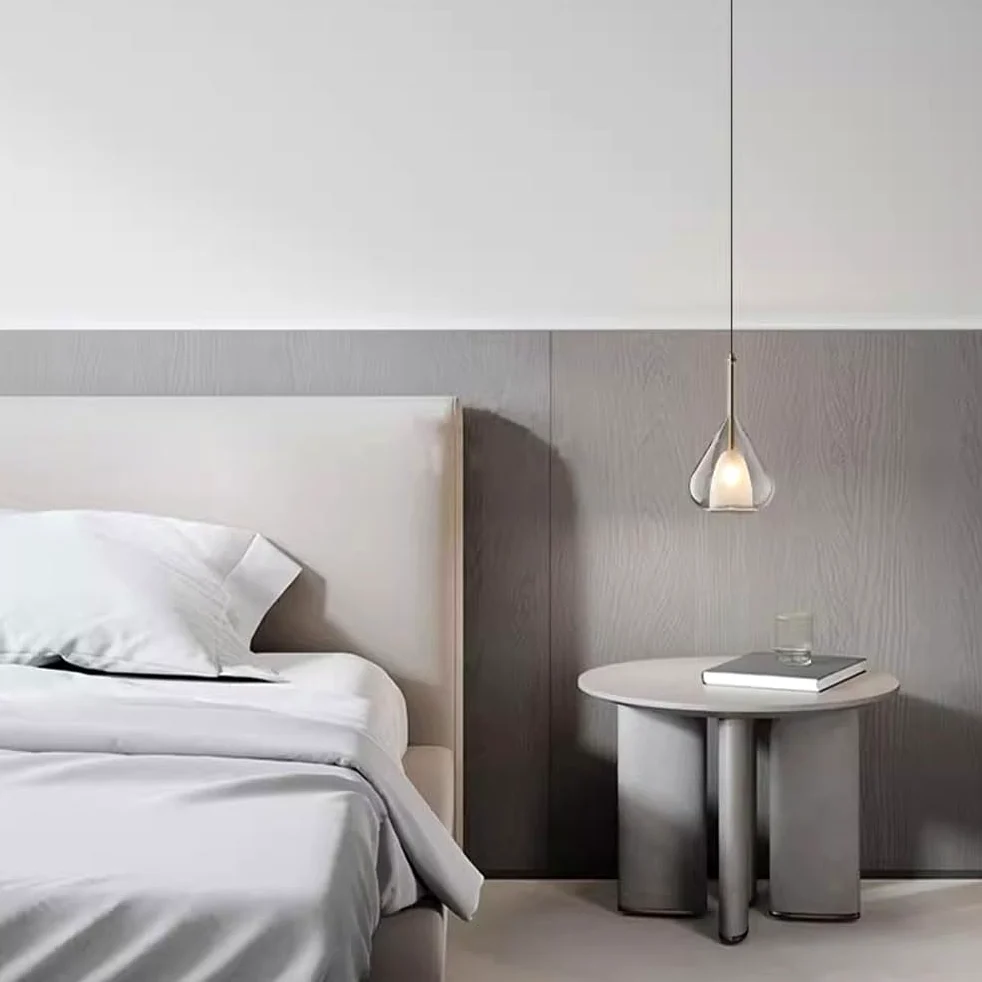 Lampadari in Stile Nordico, Paralume per Lampada a Sospensione a Forma di Goccia d'Acqua dalla personalità Creativa, Lampada a Sospensione a Testa Singola E27 Scream, Lampada da soffitto a Filo,