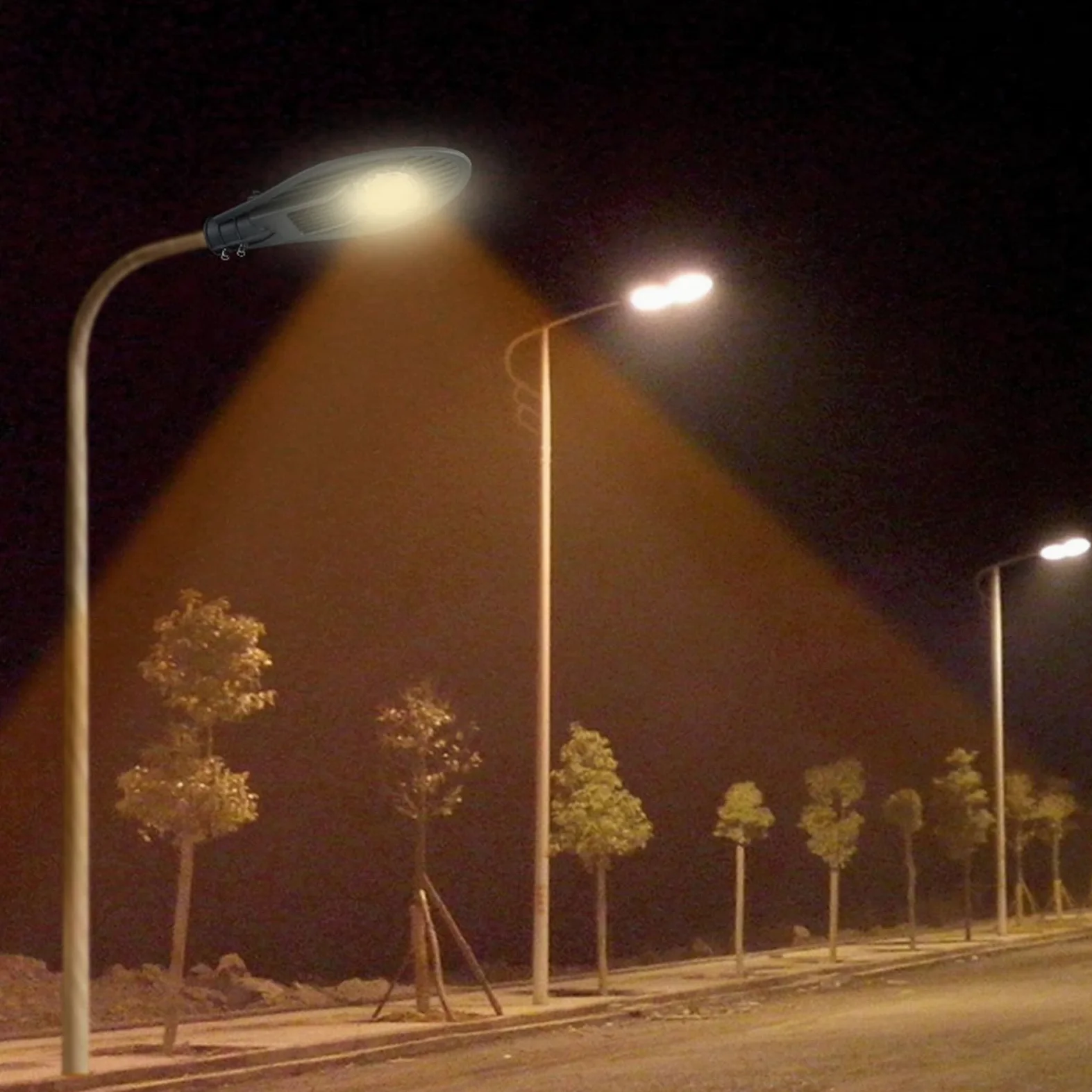Lampione Stradale a LED Ad Alta luminosità, IP65 Impermeabile, Lunga Durata della Lampadina, Adatto per Illuminazione di Cortili, Strade, Parchi e Giardini con Eccellente (Bianco